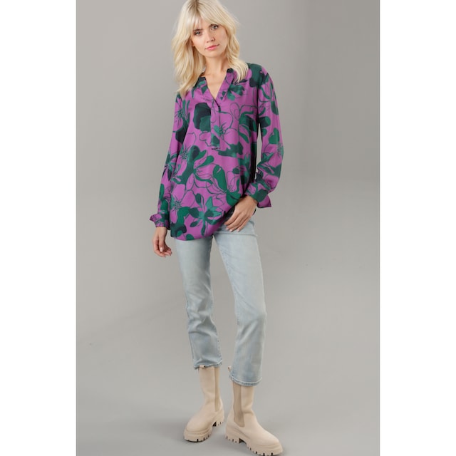 Aniston SELECTED Longbluse, mit Blütendruck in aufregender Farbkombination  online shoppen | Jelmoli-Versand