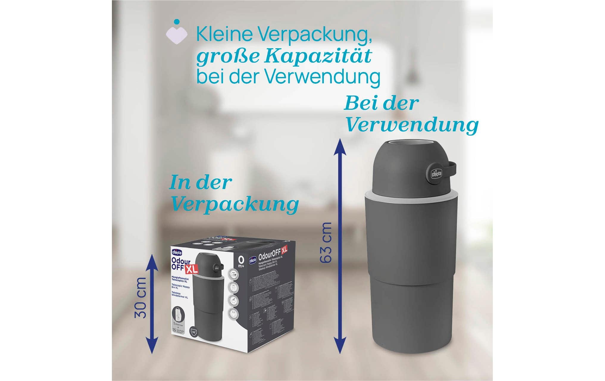 Chicco Windeleimer »Chicco Windeleimer Odour Off XL Stone 45 l Steingrau«