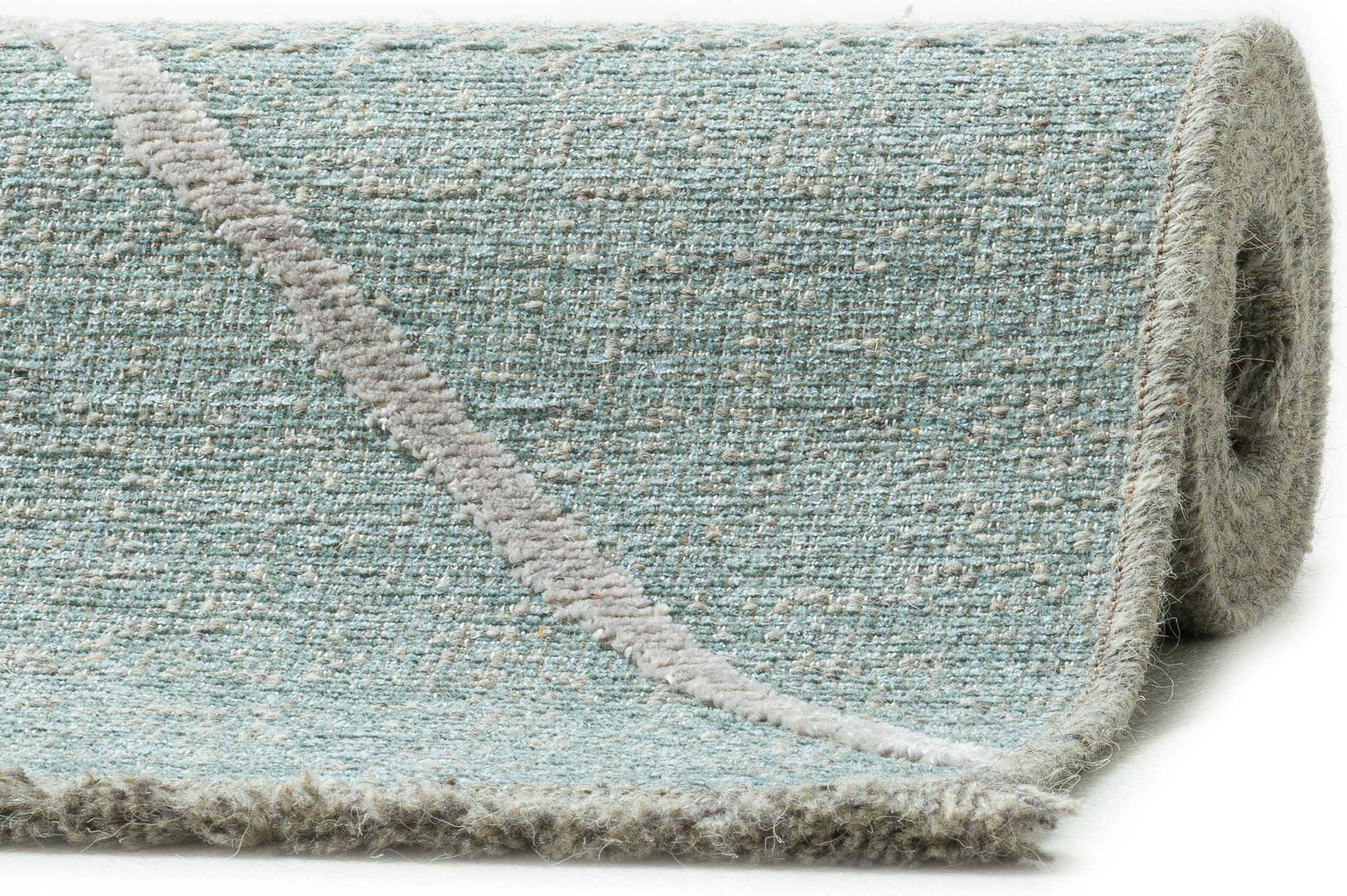 Sansibar Teppich »Braderup«, rechteckig, 2 mm Höhe, Flachgewebe, modernes Scandi Design, Motiv Rauten, mit Fransen