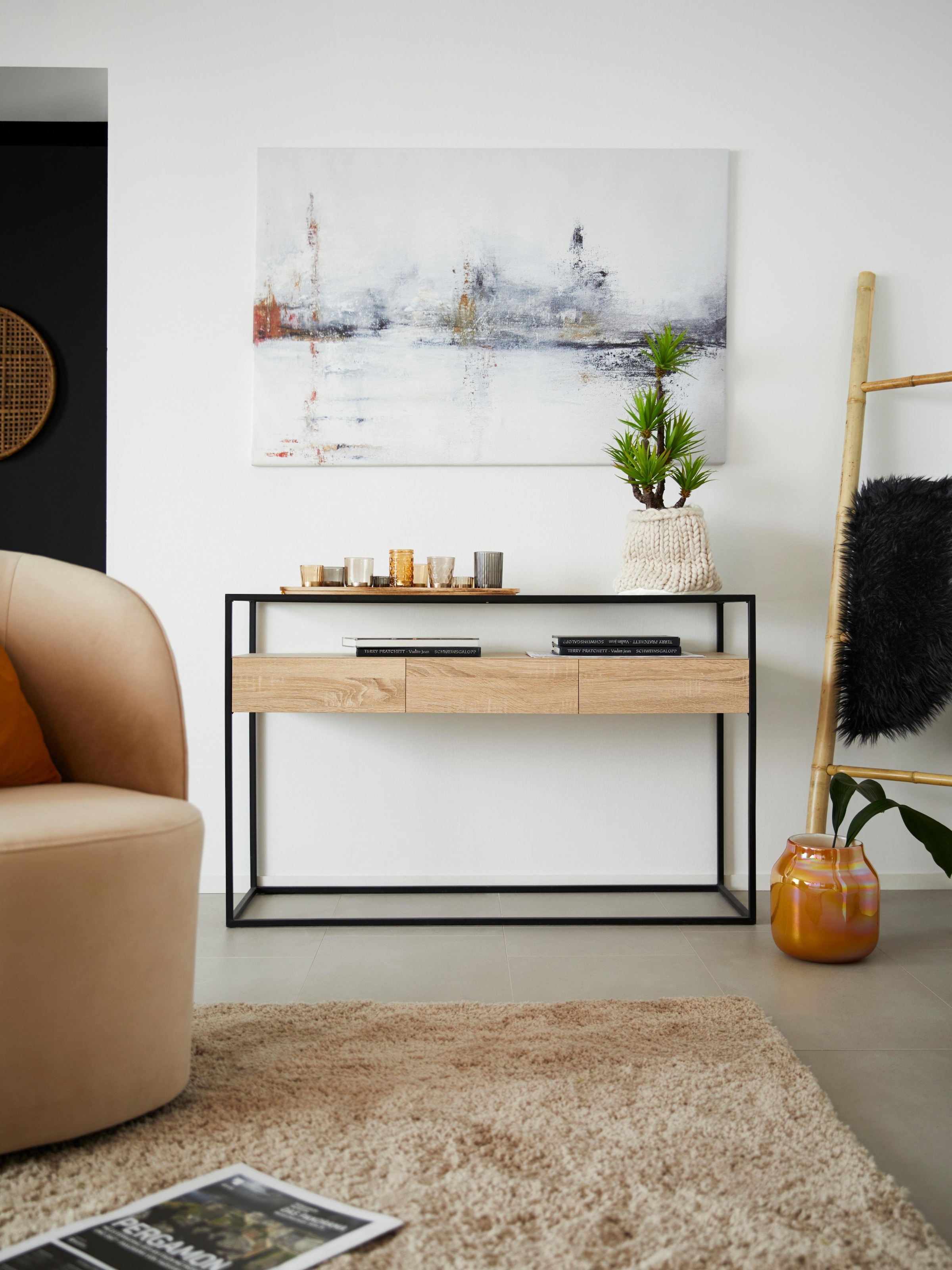 Places of Style Leinwandbild »Marmoroptik«, Abstrakte-Kunst-Modern-Spa-Spa Bilder-Marmor, Premium-Leinwandstoff, Handarbeit aus Deutschland, 90x60cm