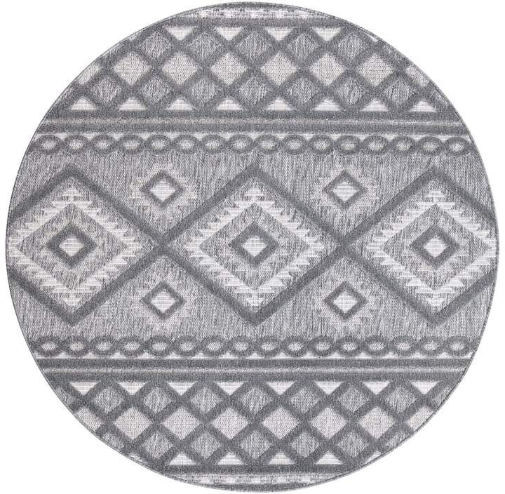 Carpet City Teppich »In-& Outdoorteppich Santorini 435, 3D-Effekt, Boho-Look«, rund, 5 mm Höhe, Wetterfest & UV-beständig für Terrasse, Balkon, Küche, Flur