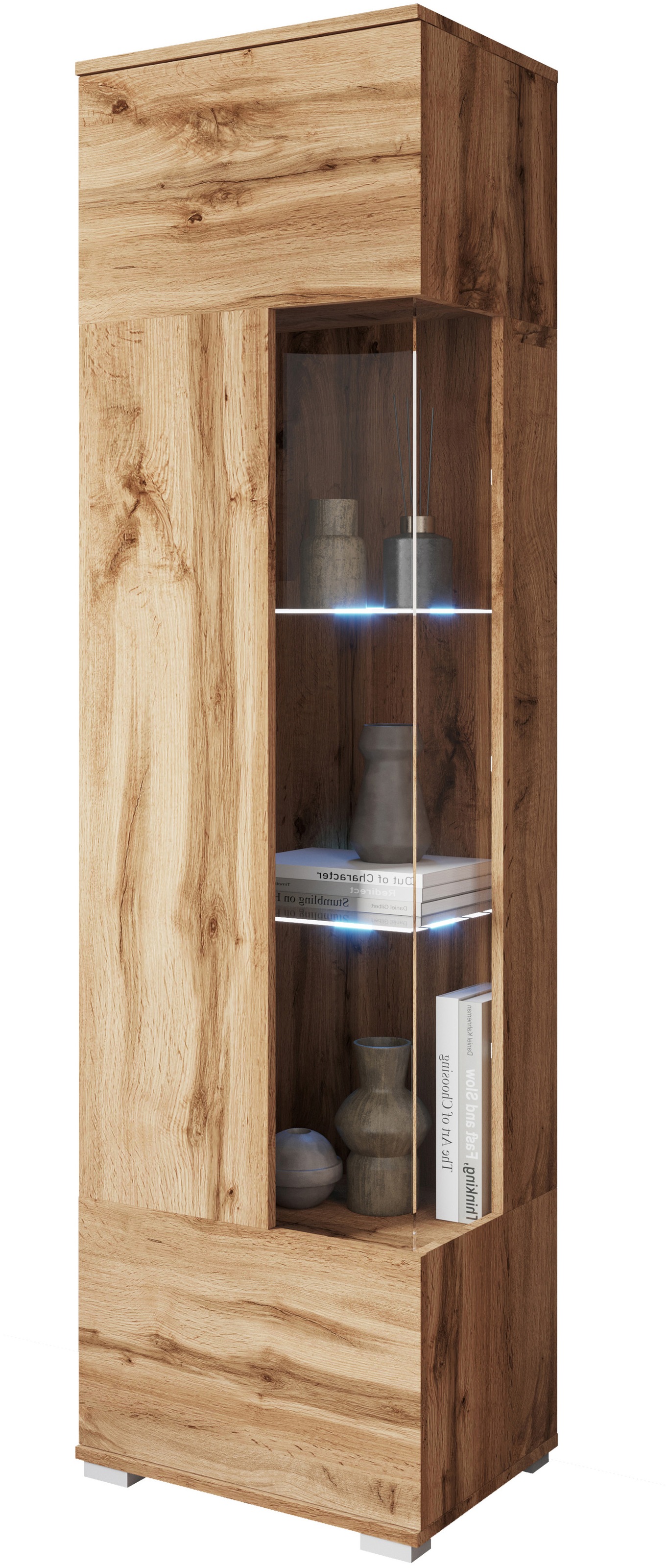 OTTO home Vitrine "Kenia, stehend und hängend, Türanschlag wechselbar" 1 Stk. tlg. Vitrineschrank mit Glastüren 160 cm Höhe