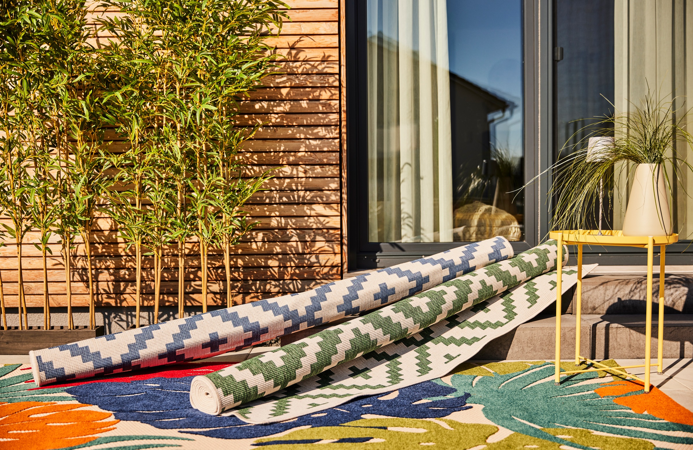 Sanat Teppich »Floral Outdoor«, rund, 6 mm Höhe, In- und Outdoor geeignet, florales Design, Balkon, Terasse