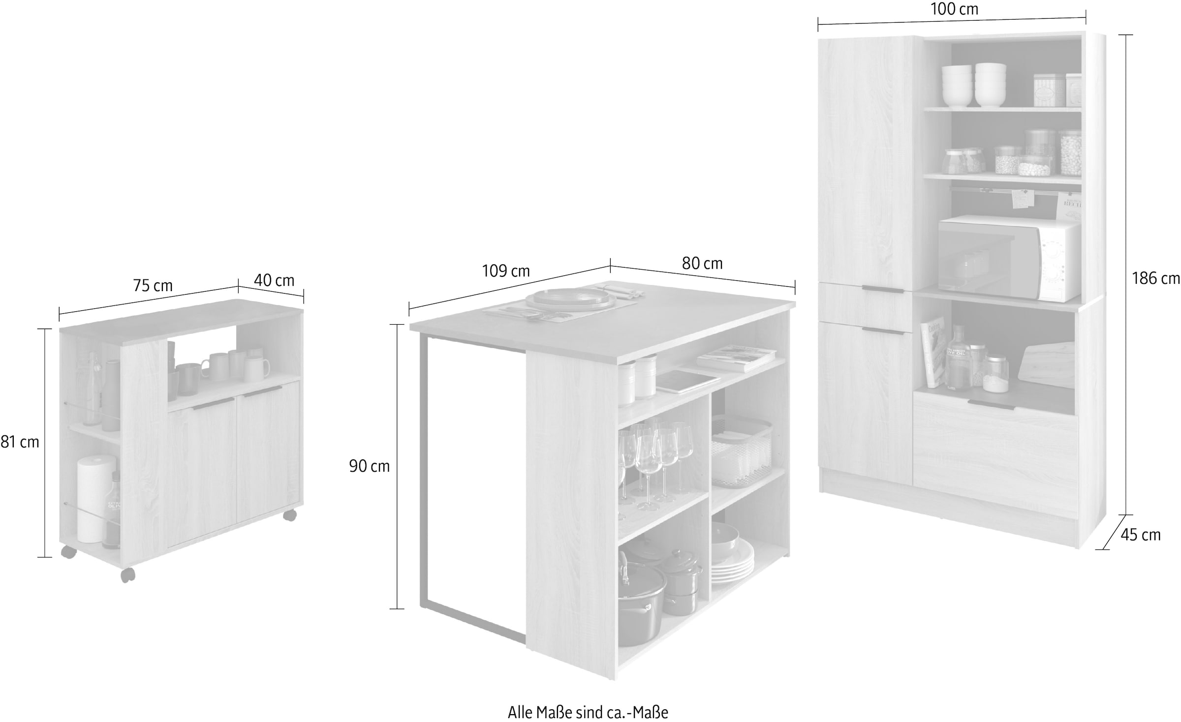 Parisot Schrank-Set »Fumay 3«, (Set, 3 St., 3-teilig)