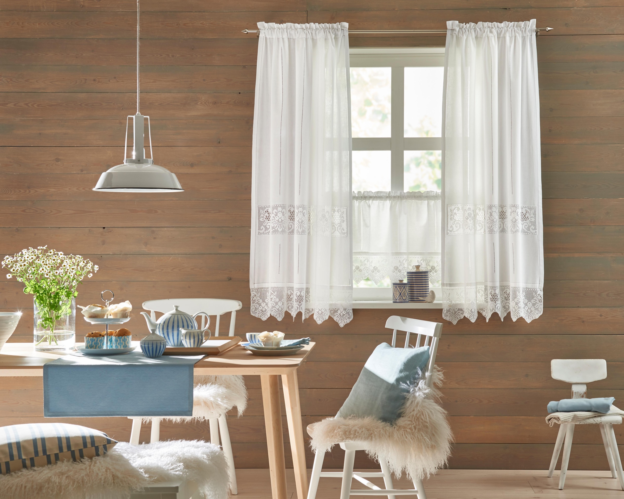 HOSSNER - ART OF HOME DECO Gardine »Dachstein«, (2 St.), HxB: 150x90
