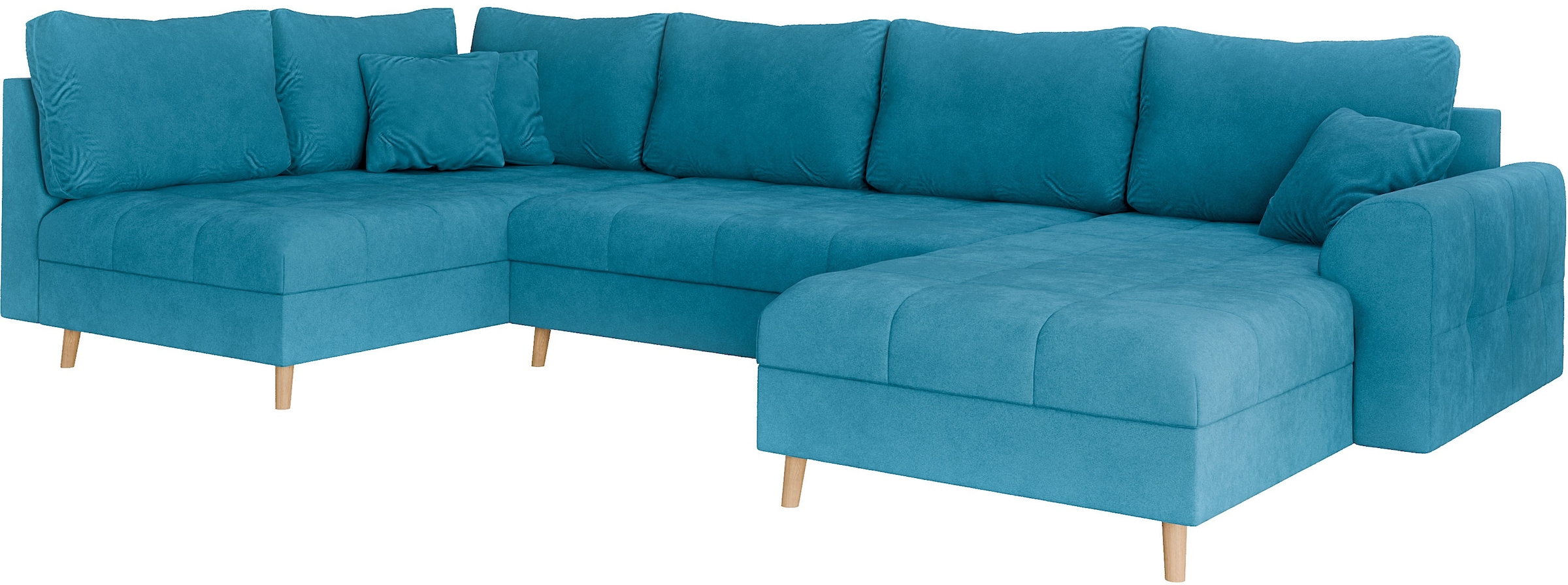 Home affaire Wohnlandschaft »CHARRE U-Form mit Ottomane, Masse B/T/H: 310/161/81 cm«, feine Steppung, lose Rücken- und Zierkissen, auch in Cord und Bouclé