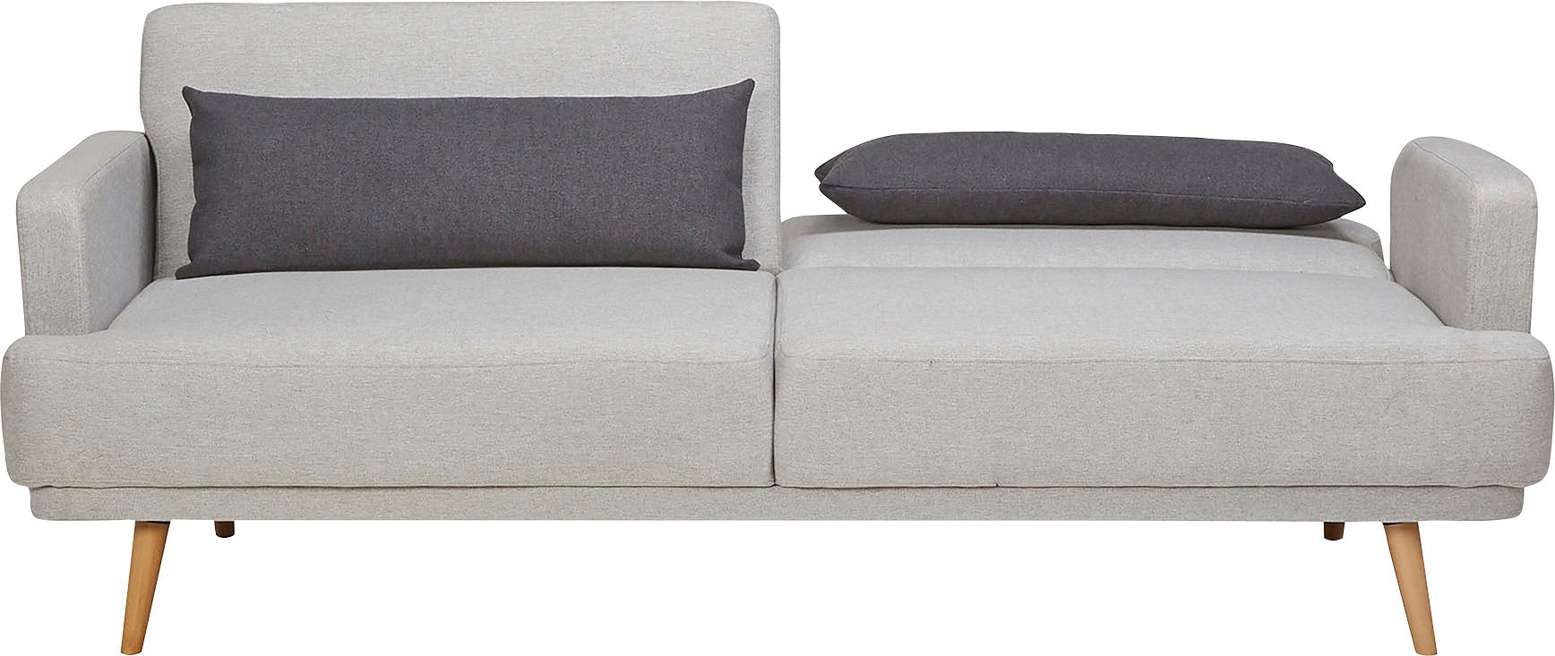 SalesFever Schlafsofa »Malmö - Komfortabler 2,5-Sitzer inklusive Zierkissen«, mit Schlaffunktion, Breite 214 cm