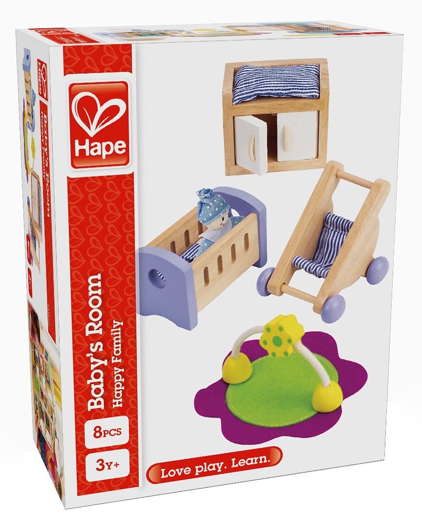 Hape Puppenhausmöbel "Babyzimmer"