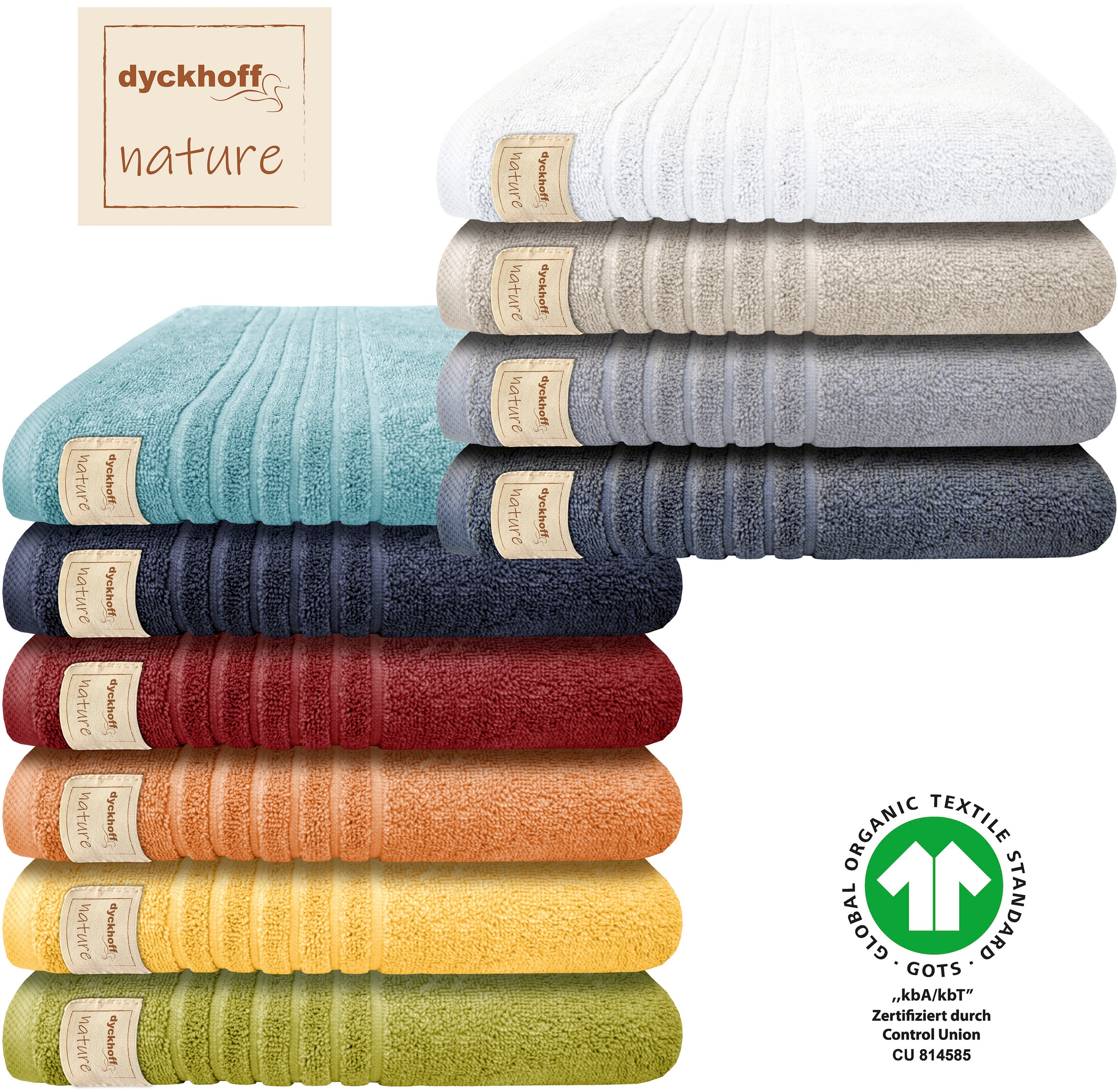 Dyckhoff Handtuch Set "Nature" Set 6 Stk. Frottier 6er Set: 4x Handtücher, je 50 x 100 cm & 2x Badetuch 70 x 140 cm