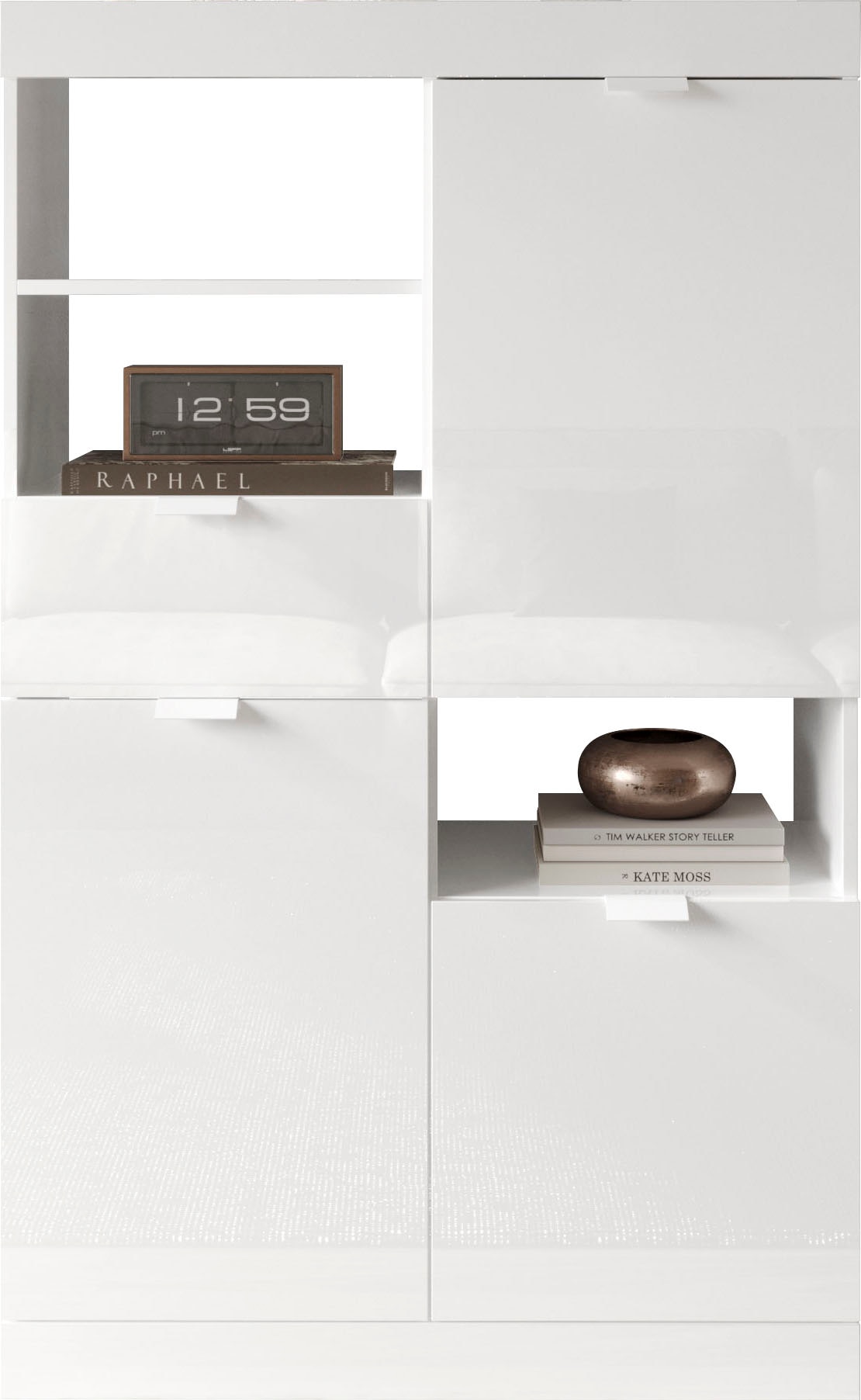 INOSIGN Highboard »Slim«, Breite 91 cm, weiss Hochglanz Lack