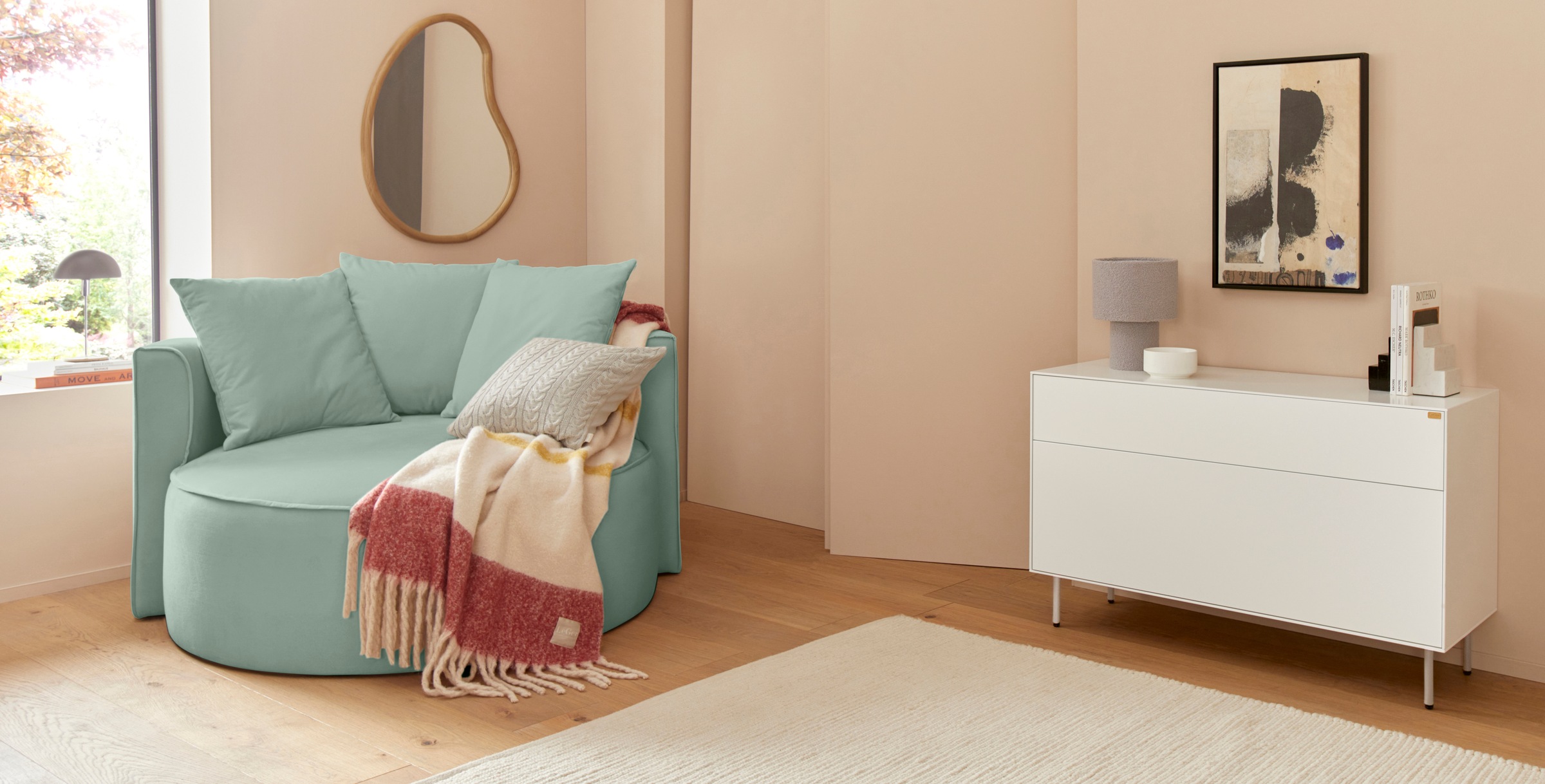 LeGer Home by Lena Gercke XXL-Sessel »Isalie, Lesesessel, Loveseat, inklusive Zierkissen«, extra grosse Sitzfläche, optional mit Hocker, Cord, Samt, Bouclé