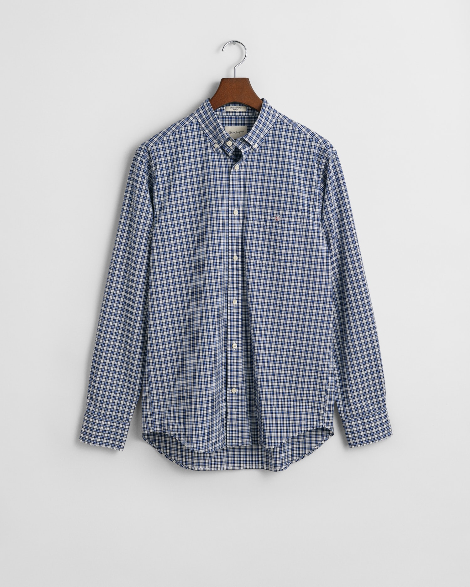 Gant Langarmhemd »REG POPLIN SMALL CHECK SHIRT«, Regular Fit Popeline Hemd mit kleinem Karomuster