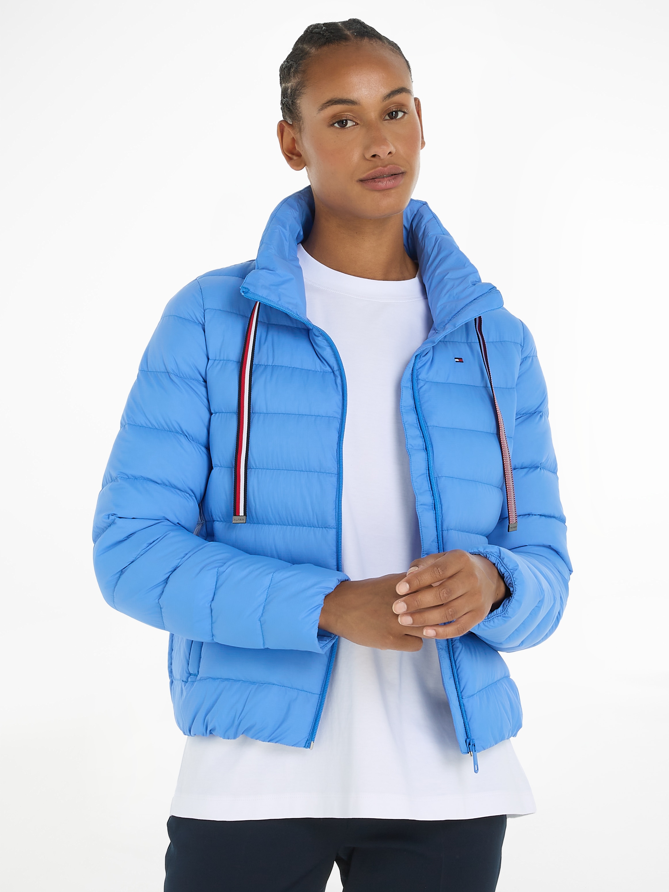 Tommy Hilfiger Kurzjacke »PACKABLE LW DOWN GS JACKET«, mit gestreiftem Kordelzug