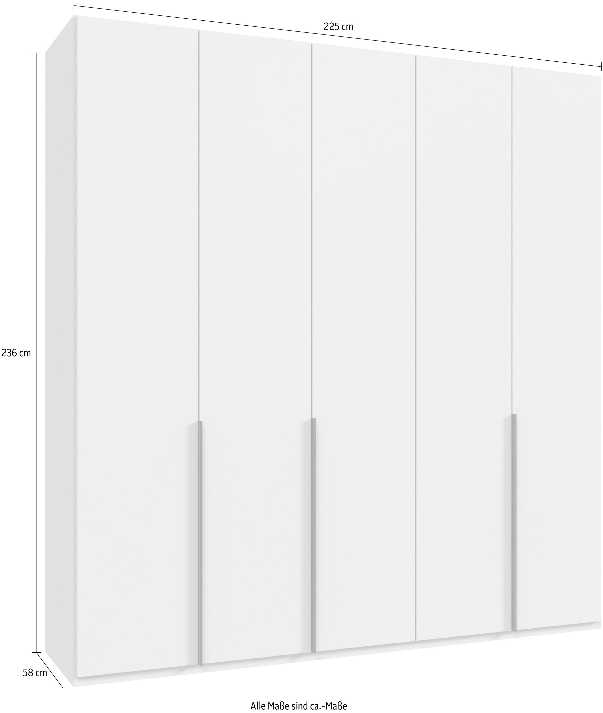 Wimex Kleiderschrank »Mugano,in 8 Breiten,3 Höhen,2 Tiefen, viele Farben, Made in Germany«, (in Basic oder Premium Ausstattung mit 2 weiteren Einlegeböden), mit langen oder kurzen Griffen aus Metall, mit oder ohne Spiegel