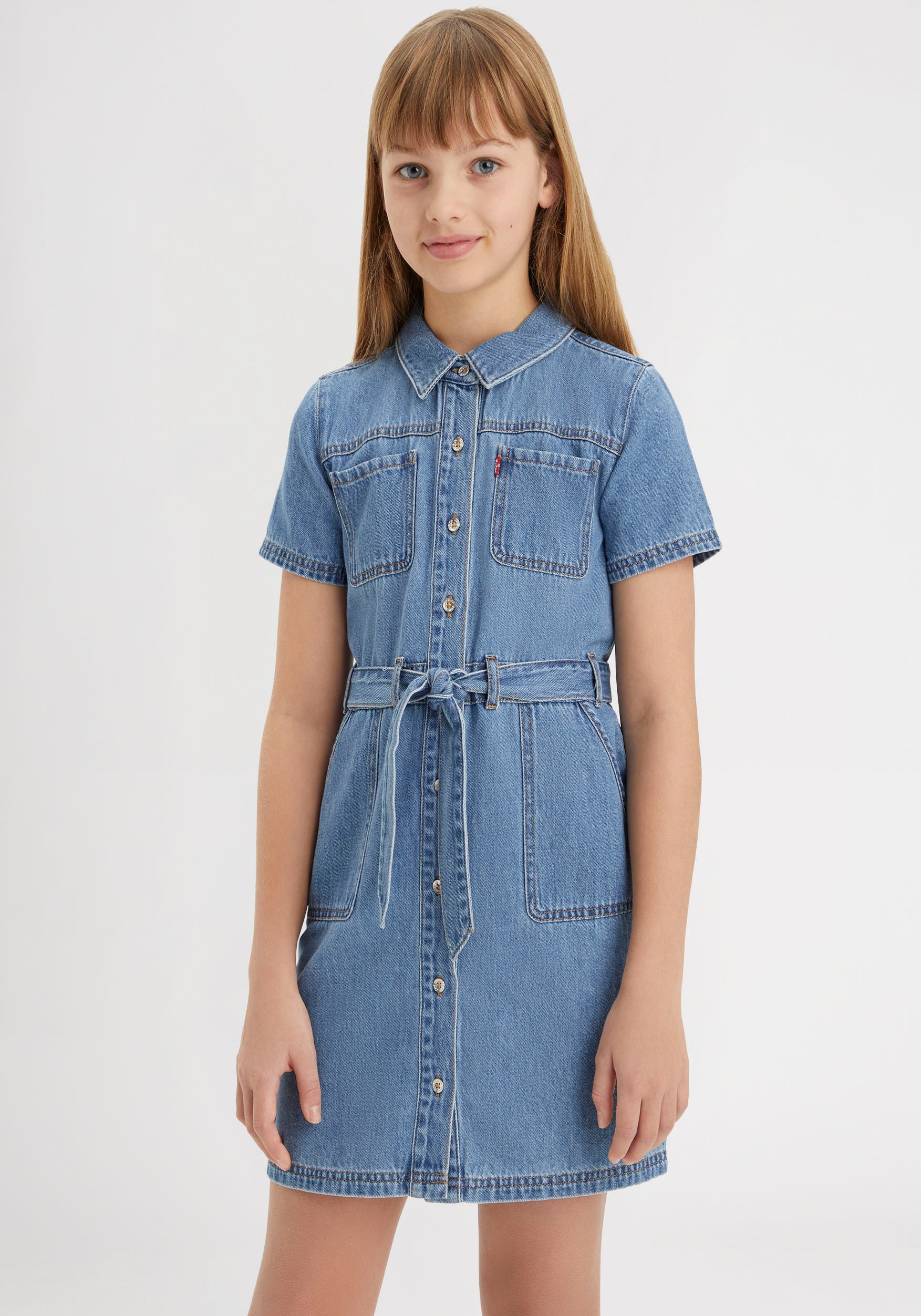 Levi's® Kids Jeanskleid »LVG ORGANIC UTILITY DRESS« Brusttaschen Eingrifftaschen for GIRLS