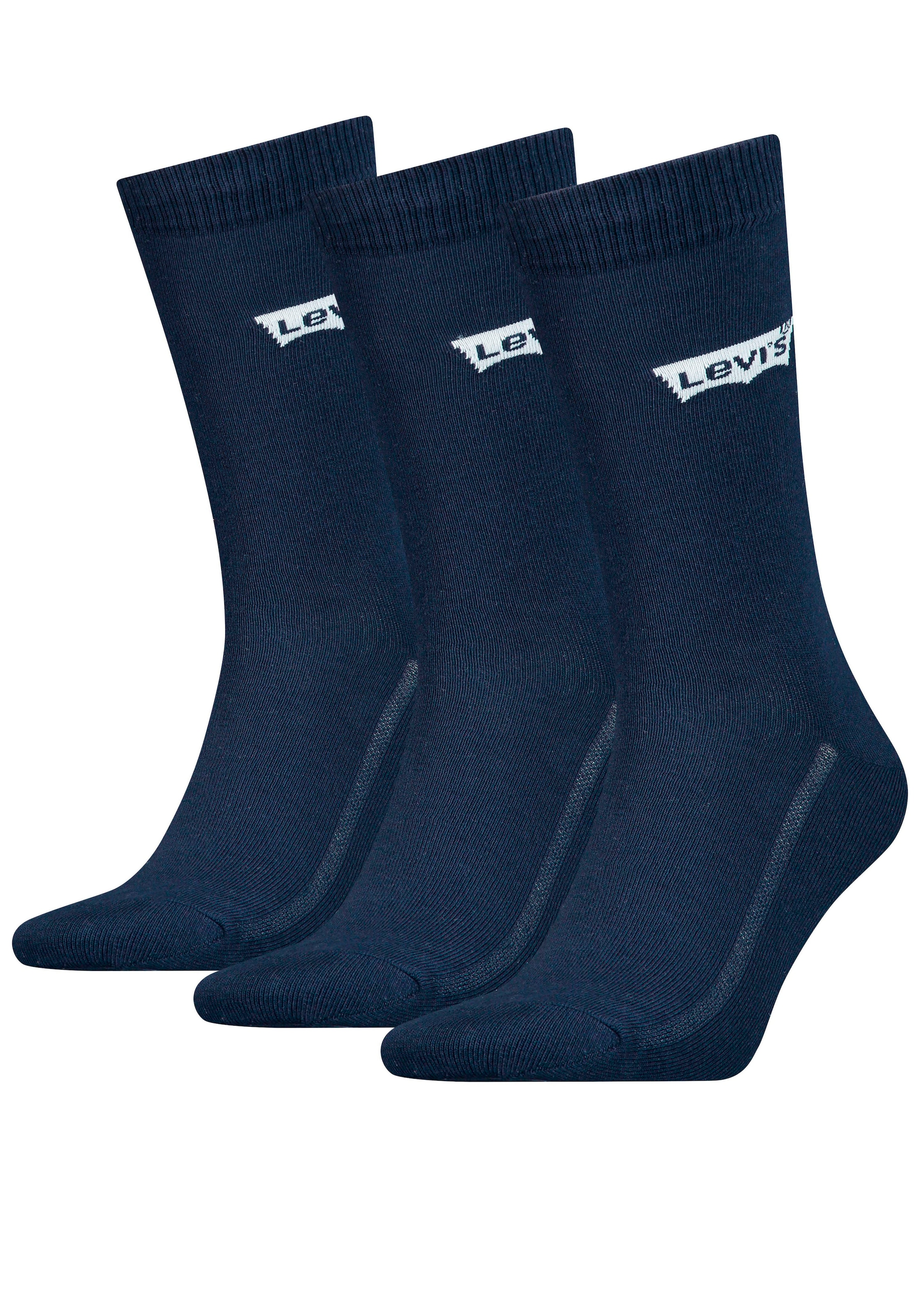 Levi's® Socken »LEVIS REGULAR CUT BW LOGO RECYCL CO« Packung, 3 Paar, 3 Paar tlg. mit breitem Logobund