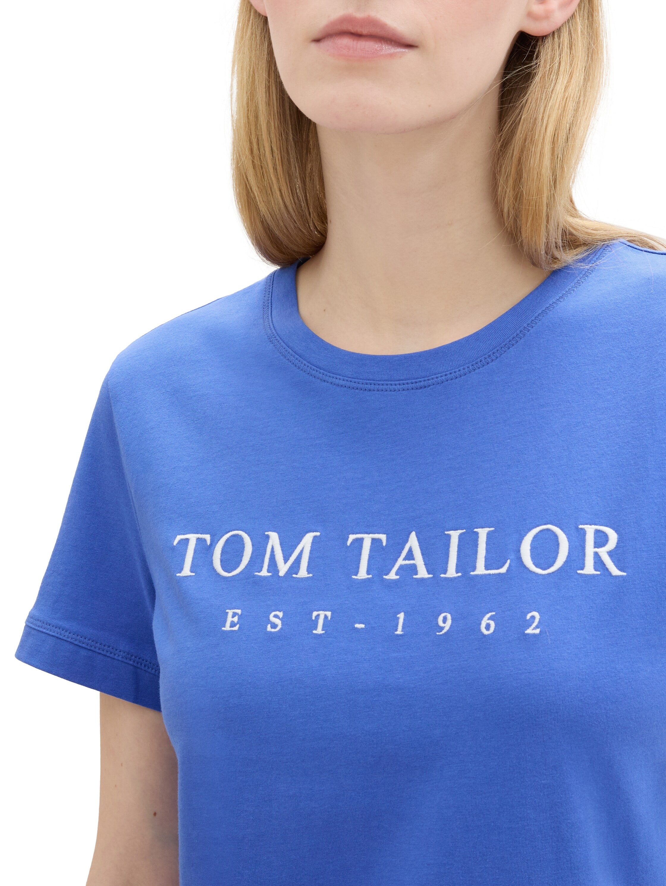 TOM TAILOR Print-Shirt, mit Logo Stickerei