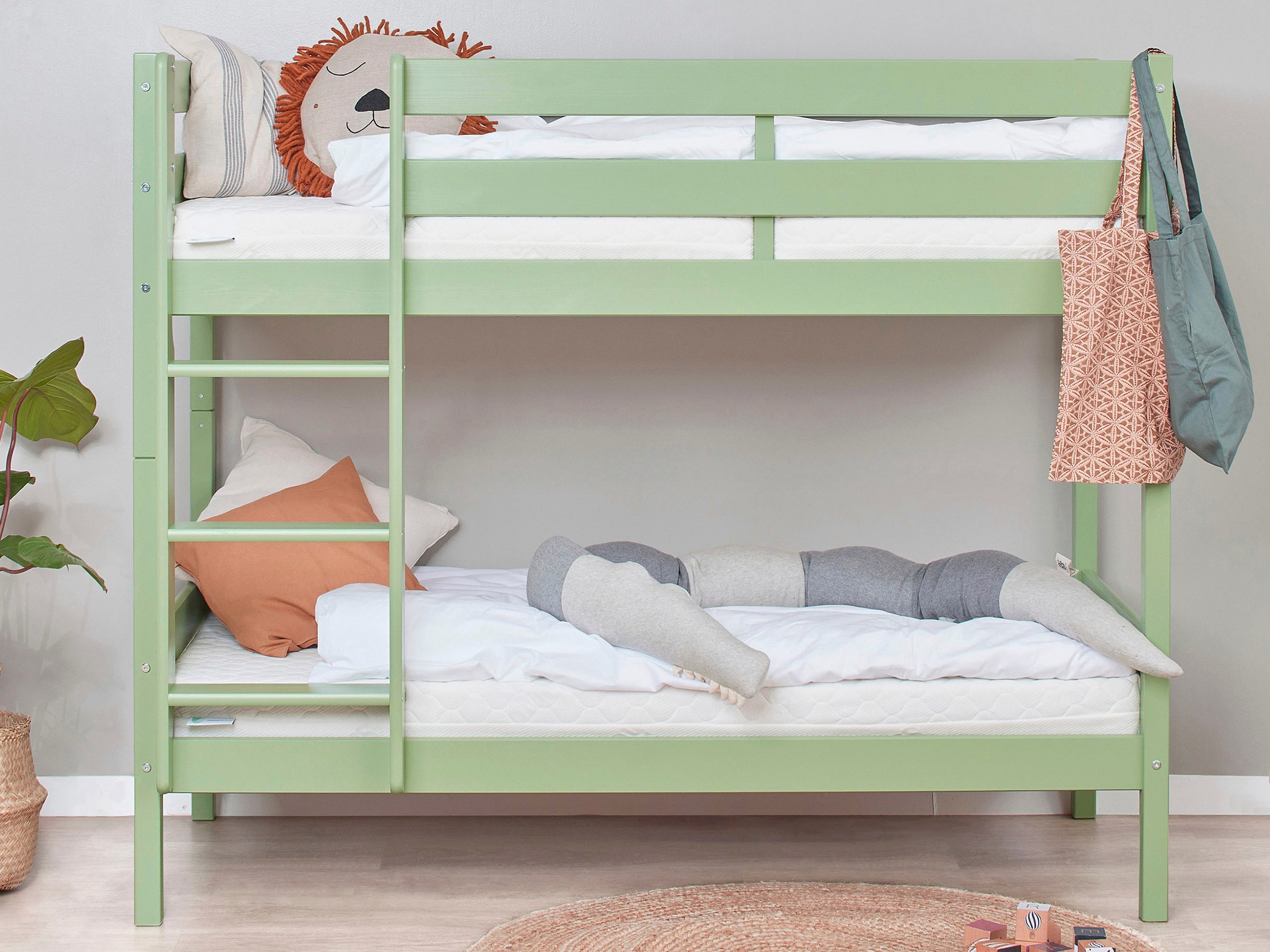 Hoppekids Etagenbett »ECO Comfort Kinderbett 90x200 oder 70x160 aus Massivholz in 4 Farben«, TÜV, FSC und Nordisches Umweltzeichen – wahlweise mit Matratzen