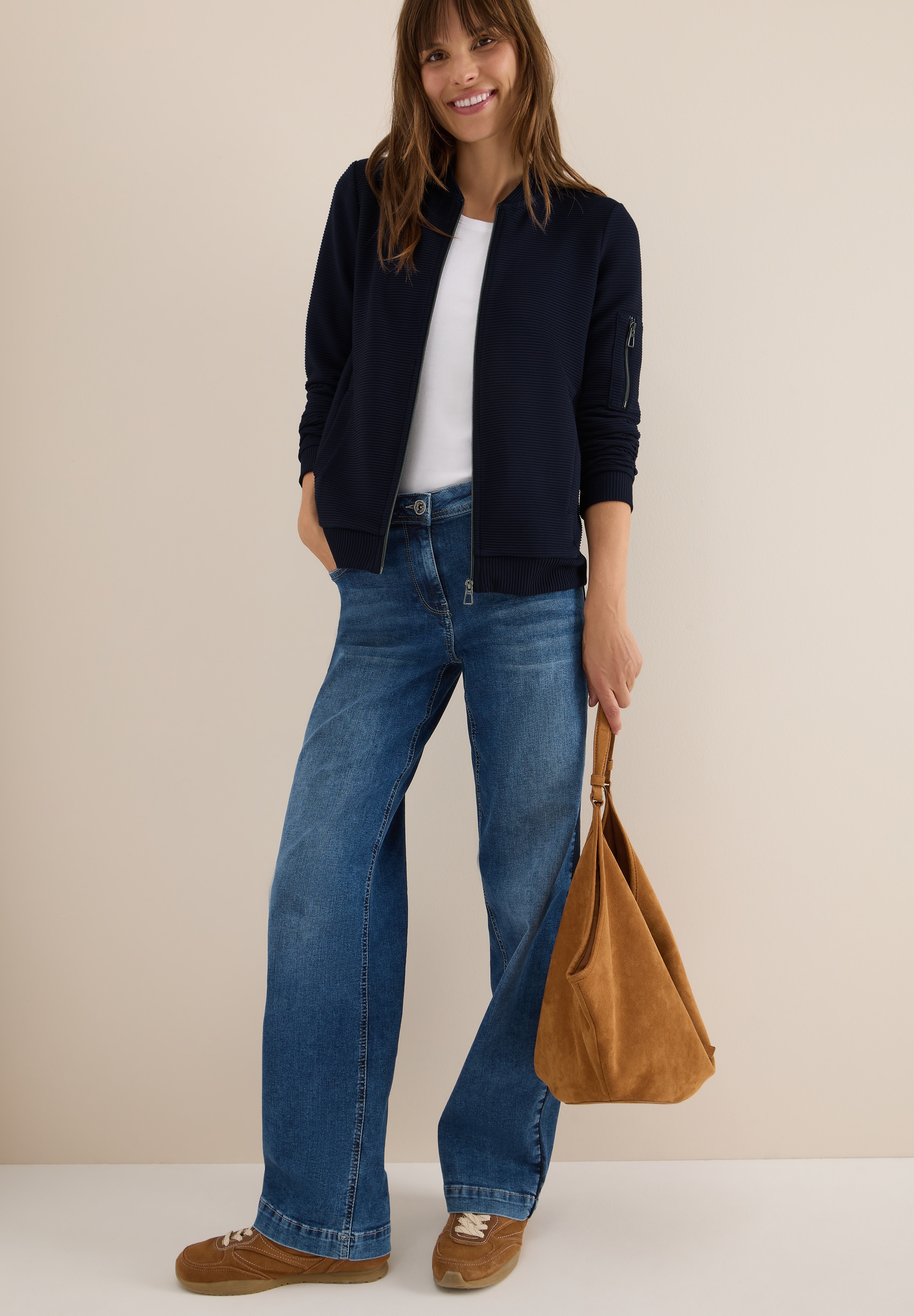 Cecil Blouson, mit Reissverschluss, im Ottoman-Look