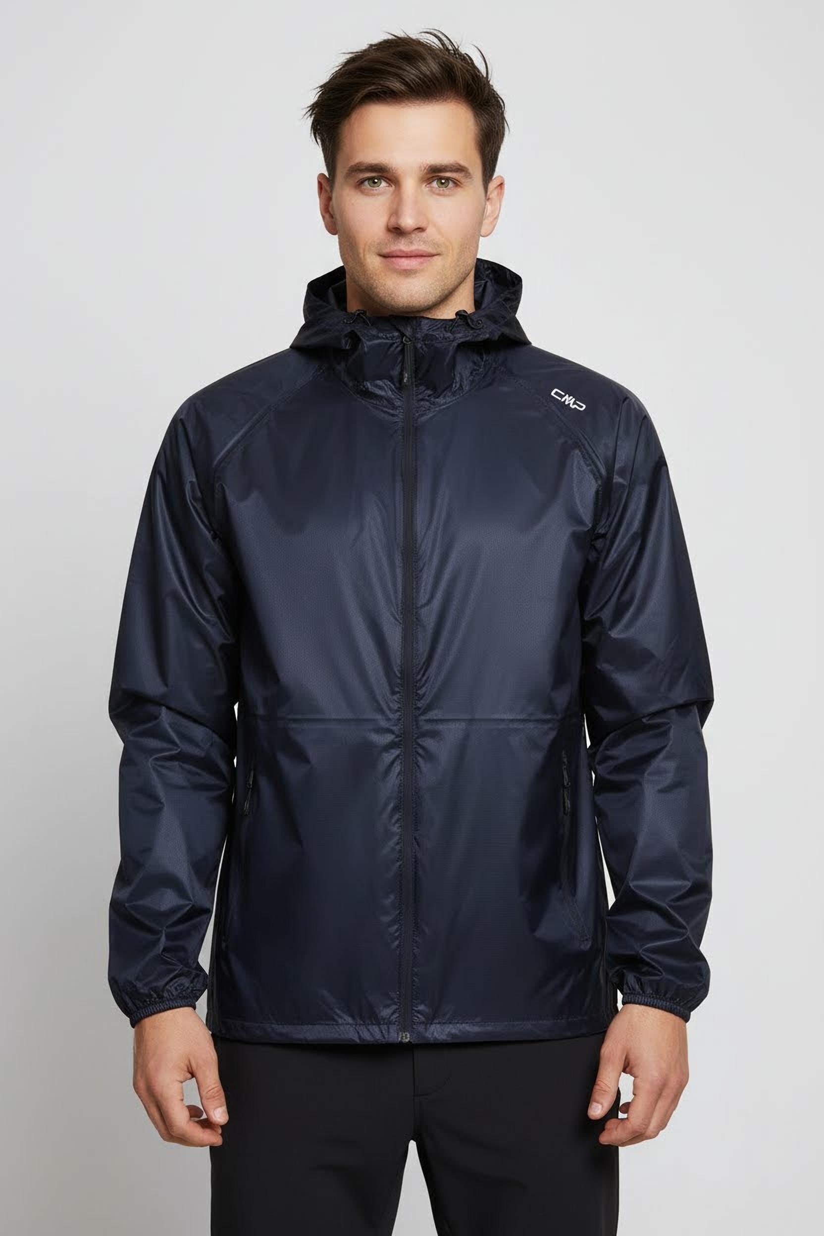 Cmp Schwarz Blau Regenjacke Mit Pack-In-Pocket-Design