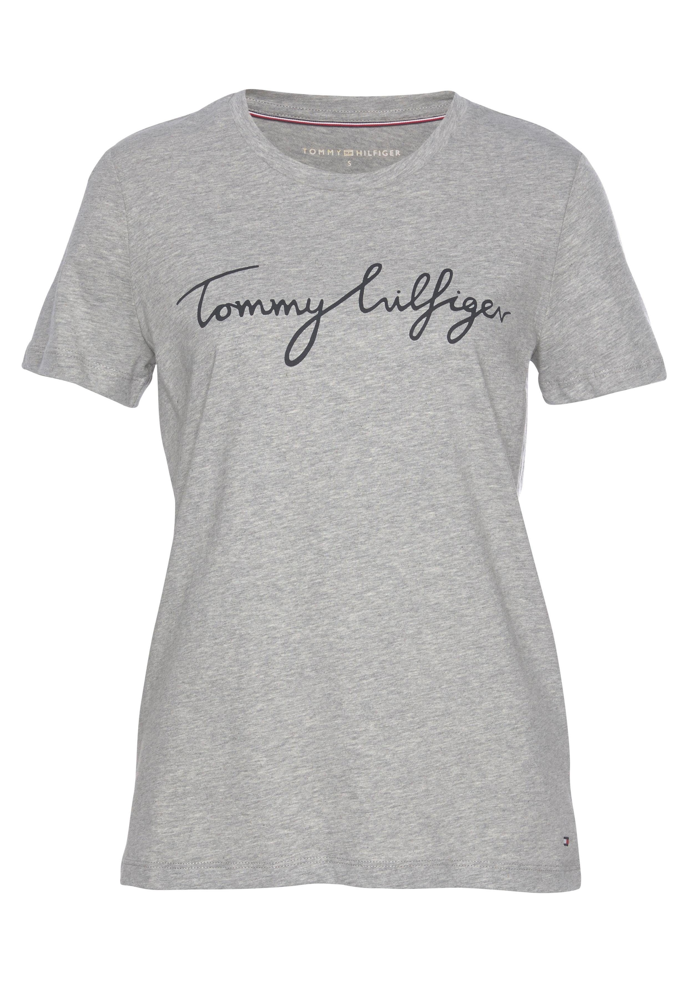 Tommy Hilfiger T-Shirt »HERITAGE CREW NECK GRAPHIC TEE«, mit Tommy Hilfiger Script Logo-Schriftzug & Logo-Flag am Saum