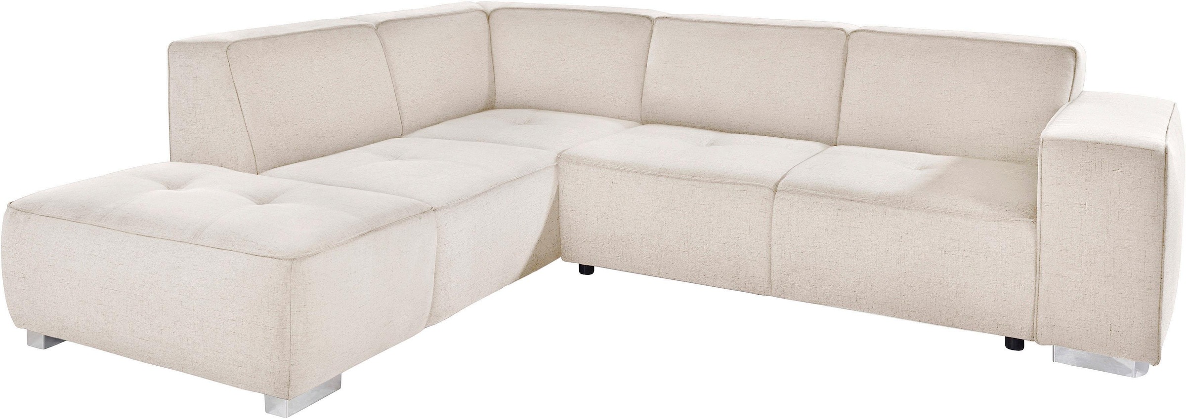 INOSIGN Ecksofa »Sapporo L-Form«, wahlweise Bettfunktion oder Sitztiefenverstellung, Federkern