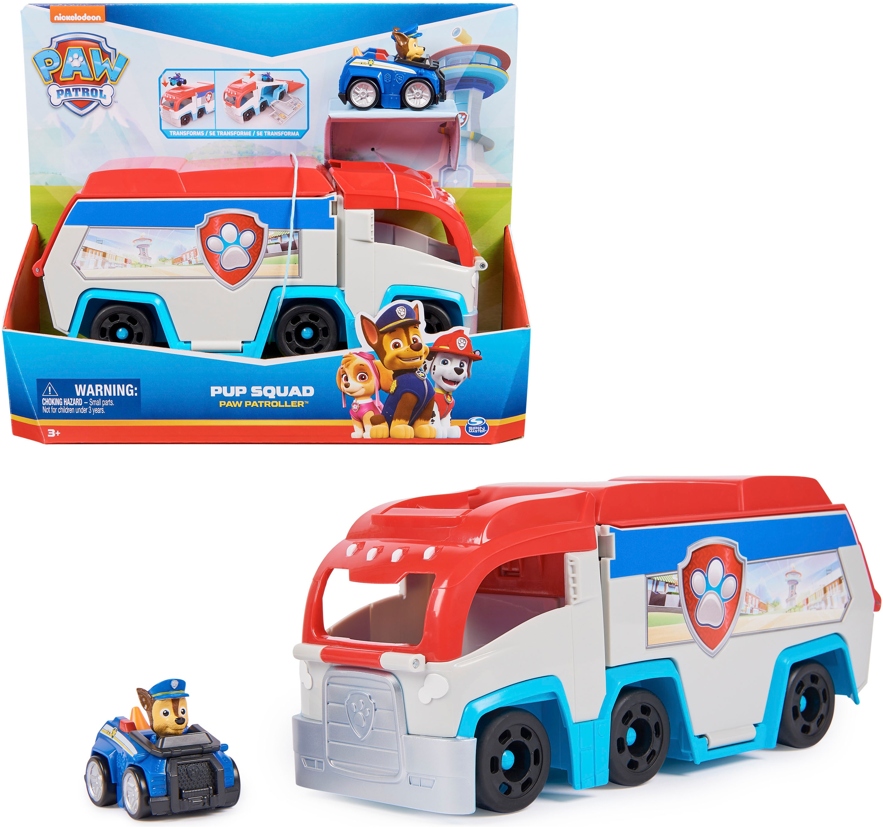 Spin Master Spielzeug-Transporter "Paw Patrol - Pup Squad Patroller" mit Chase-Fahrzeug