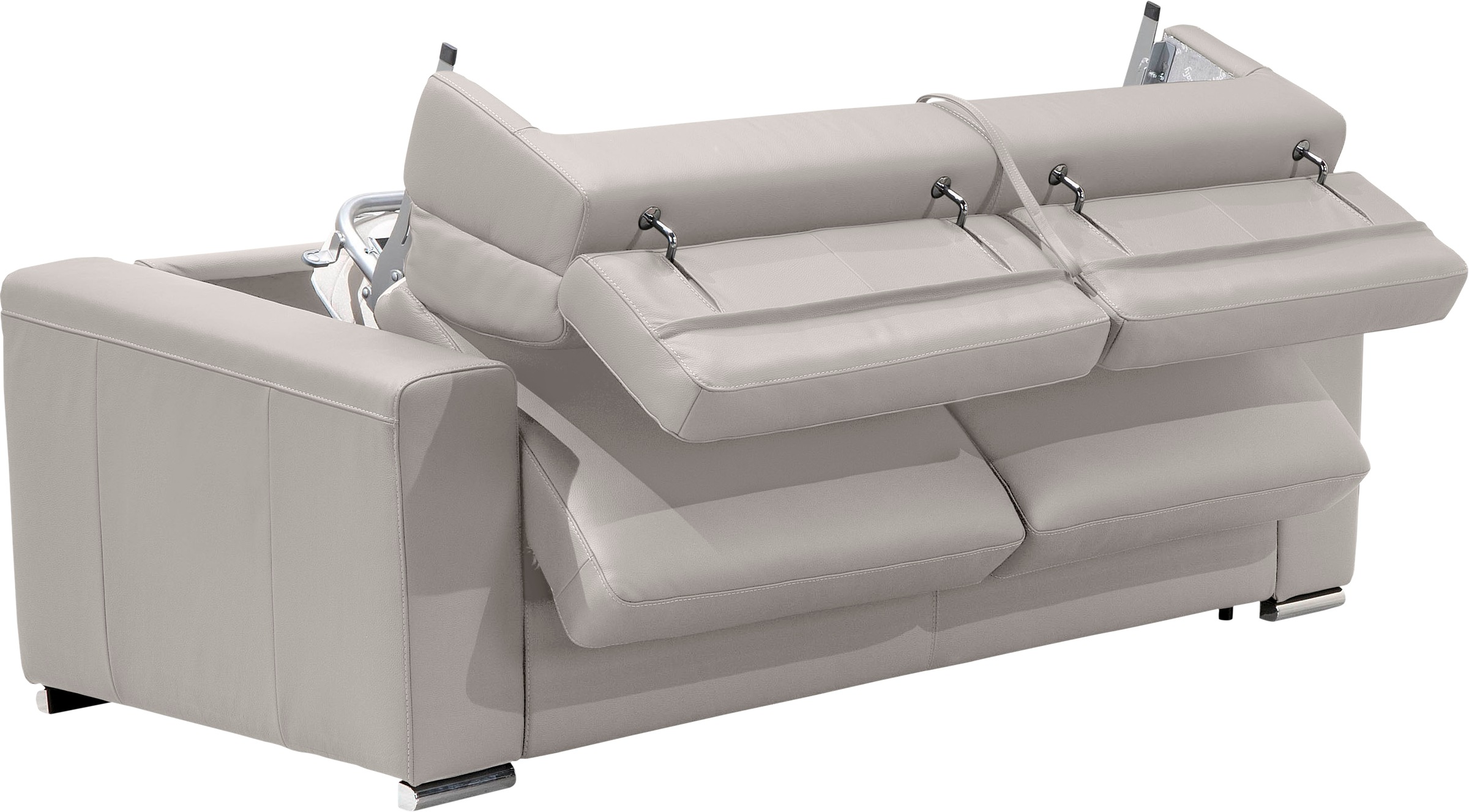 Egoitaliano Schlafsofa »Cabiria, Design und super Sitz- und Liegekomfort«, Sofa inkl. Schlaffunktion, Kopfteile verstellbar, mit Metallfüssen
