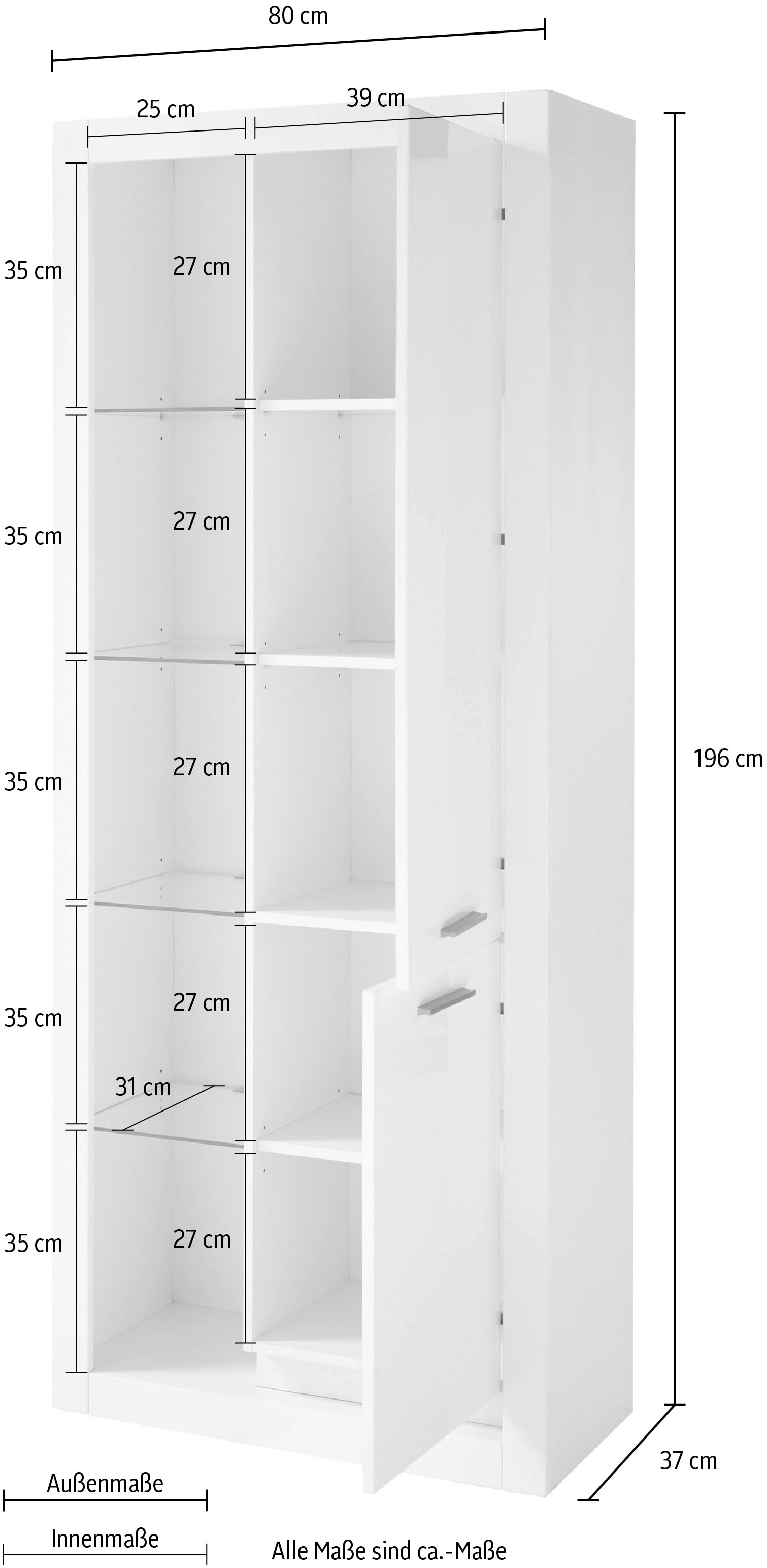 cm 196 Style bestellen Shop Vitrine »MERAN«, Jelmoli-Online im Höhe Places of ca. ❤