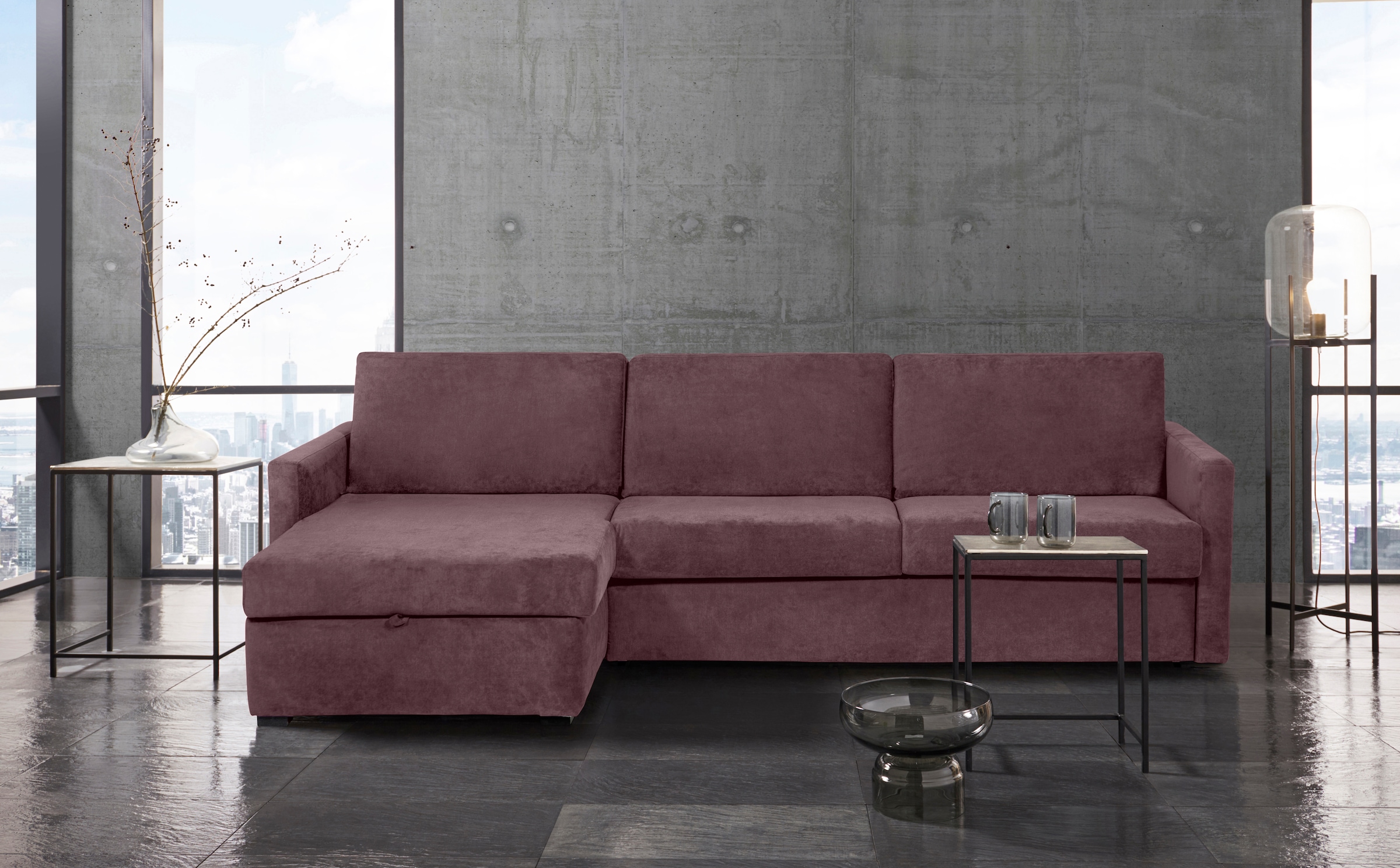 Schlafsofa »GOLDPOINT Ecksofa 264 cm, Liegefläche (140/200cm), L-Form,«, Bettfunktion,...