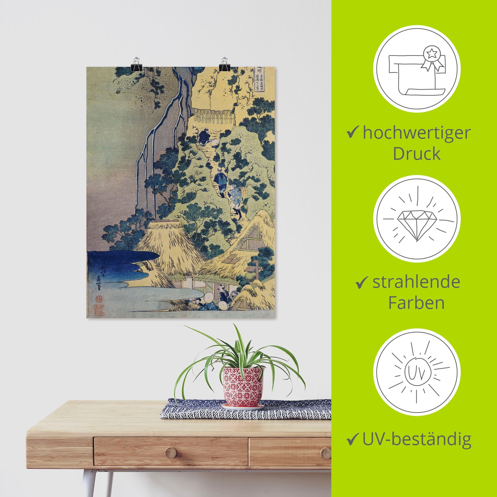 Artland Wandbild »Reisende beim Aufstieg eines Berges«, Berge, (1 St.), als Leinwandbild, Poster in verschied. Grössen