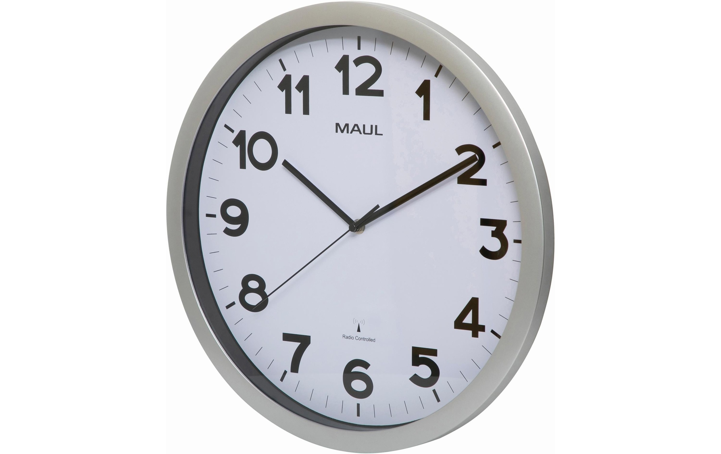 Maul Wanduhr »Wanduhr MAULstep, Weiss, Silberfarbenrand«