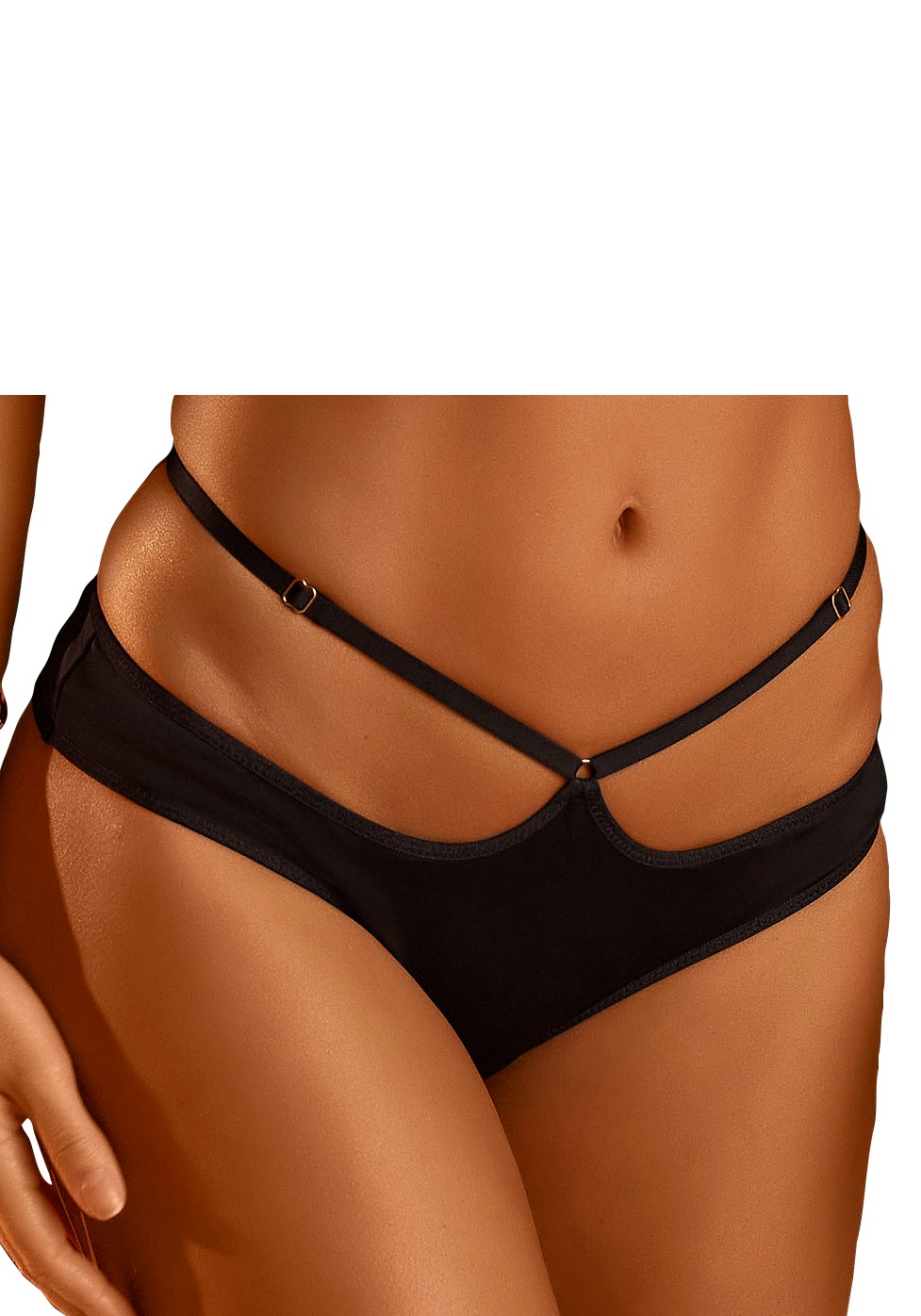 petite fleur goldfarben Panty, mit aufregender Schnürung am Bund