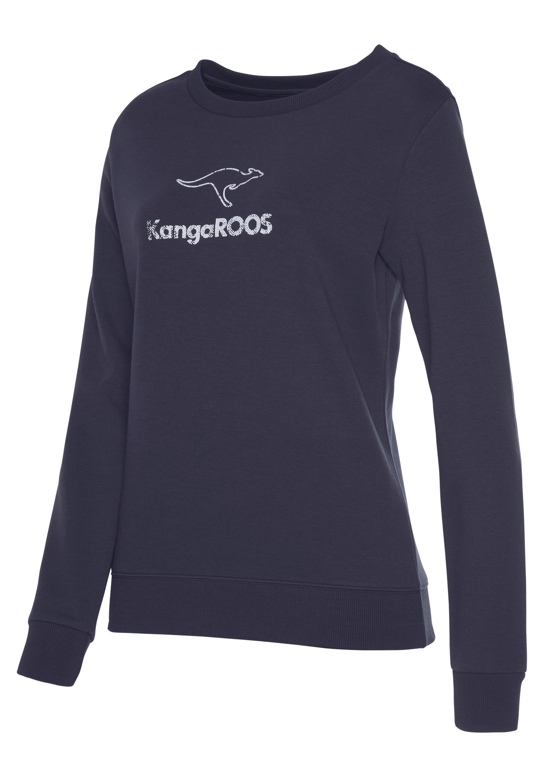 KangaROOS Sweatshirt, mit Kontrastfarbenem Logodruck, Loungeanzug