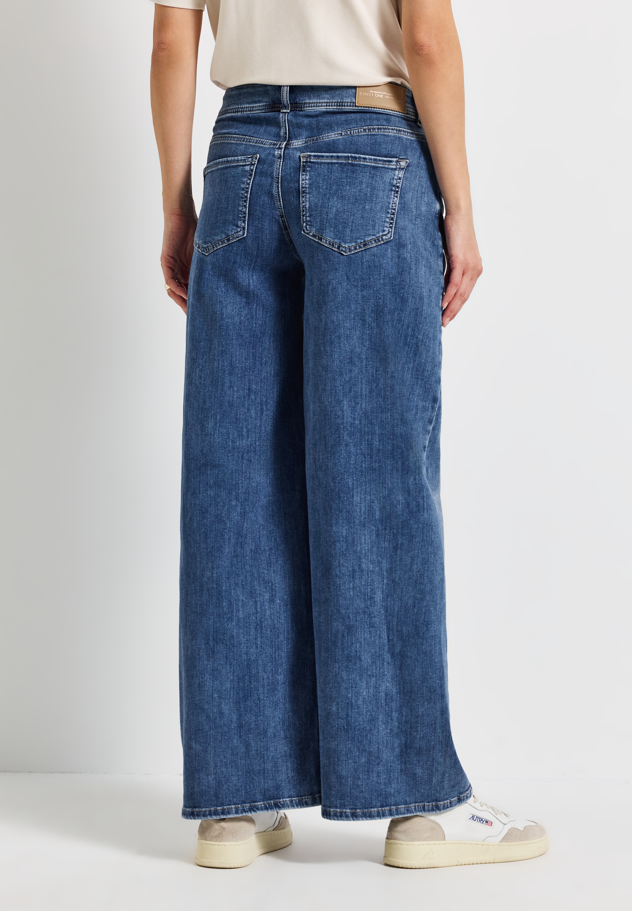 STREET ONE Weite Jeans »STYLE PALAZZO«, Loose Fit, mit Stretch, 5-Pocket-Style