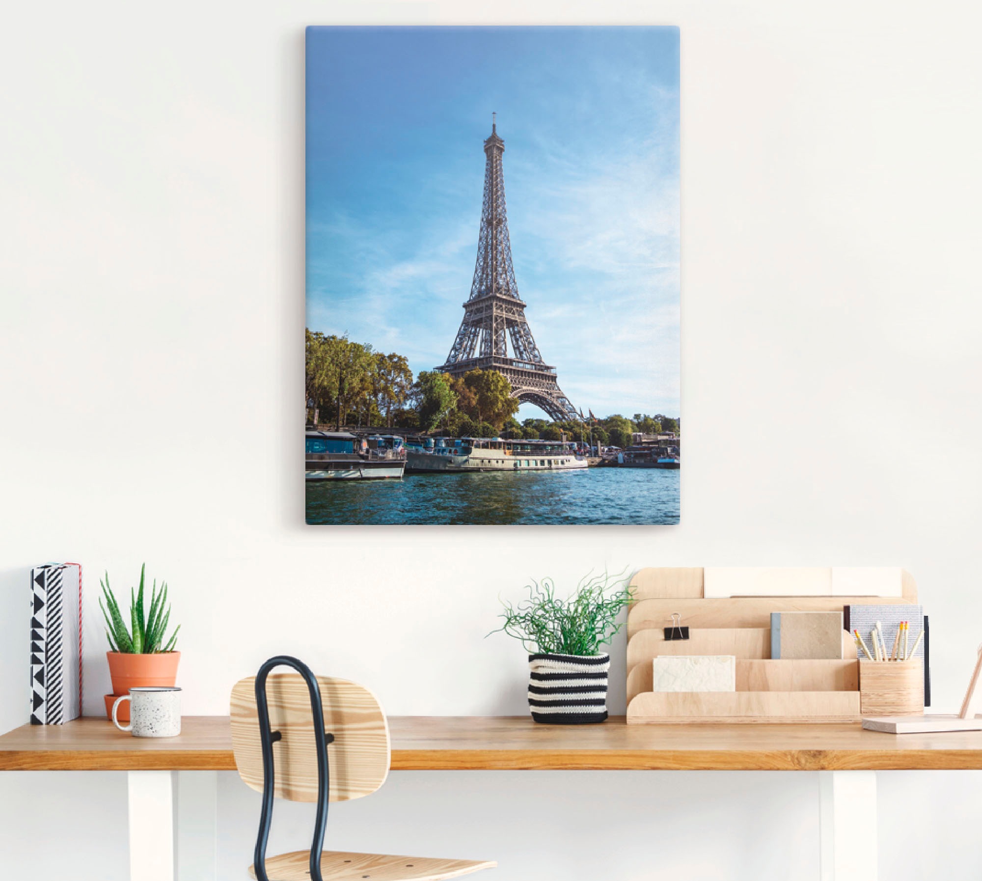 Artland Wandbild »Blick auf den Eiffelturm in Paris I«, Gebäude, (1 St.), als Alubild, Leinwandbild, Wandaufkleber oder Poster in versch. Grössen