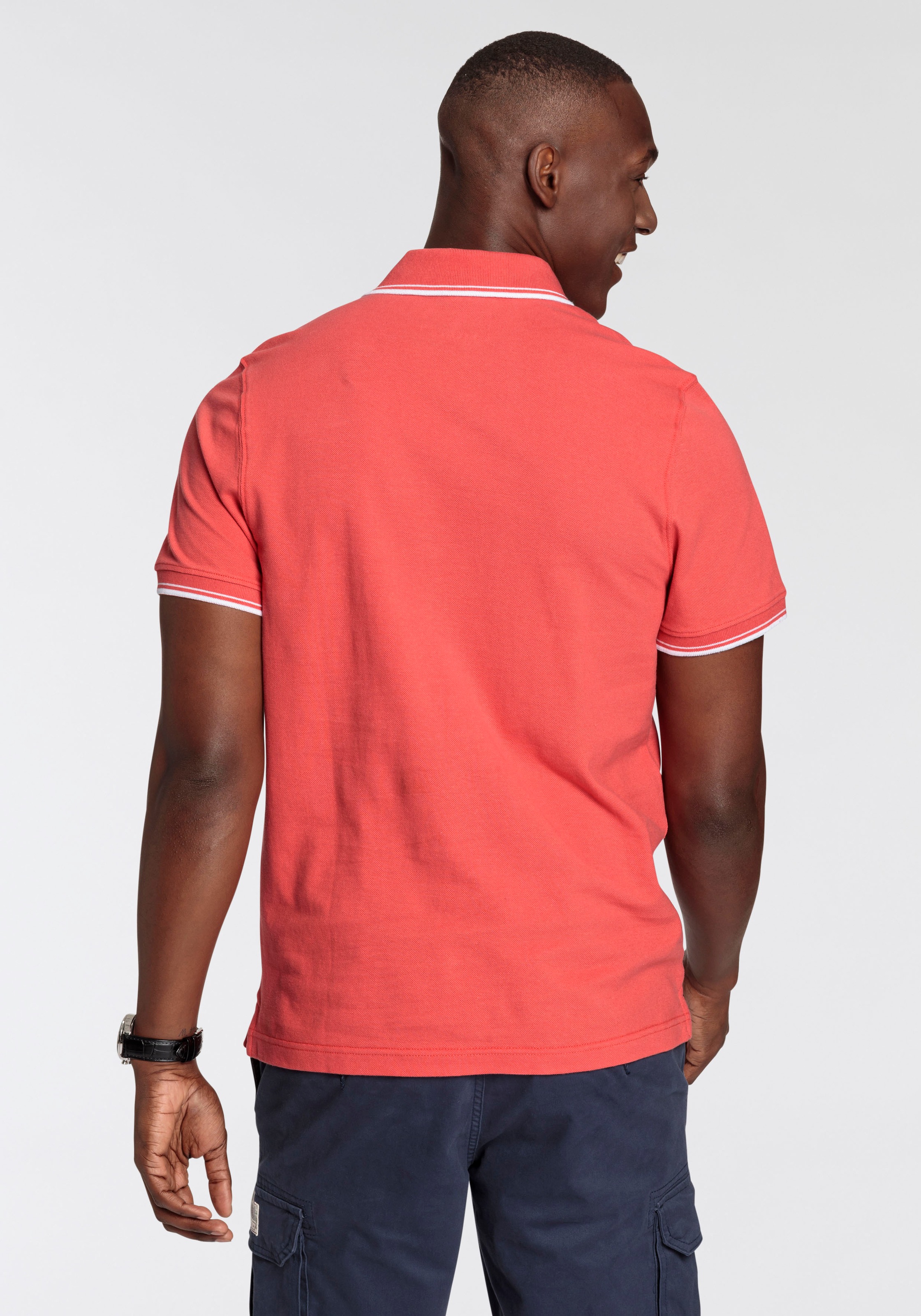 DELMAO Poloshirt, mit modischem Brustlabel - NEUE MARKE!