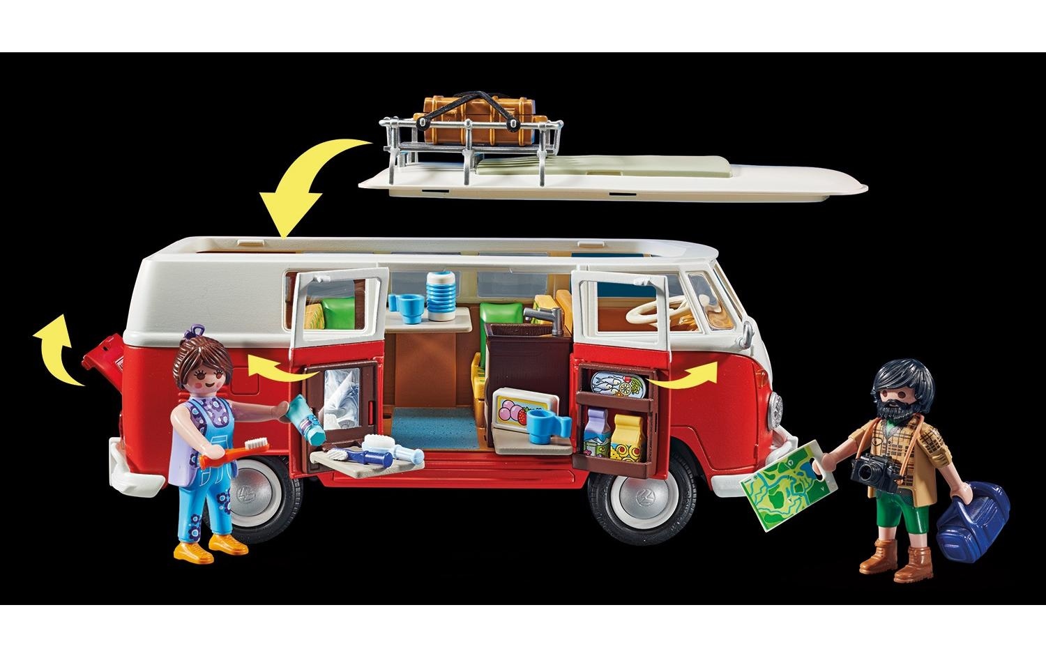 Playmobil® Spielbausteine »Volkswagen T1 Camping Bus 70176«, (74 St.)