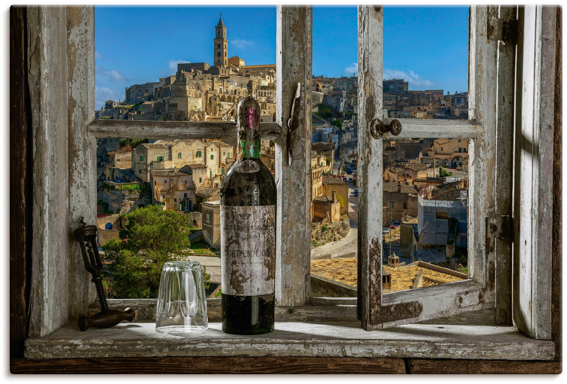 Artland Wandbild Italien«, dem Fenster St.) Matera, aus Jelmoli-Versand | kaufen Türen, »Blick online & Fenster (1