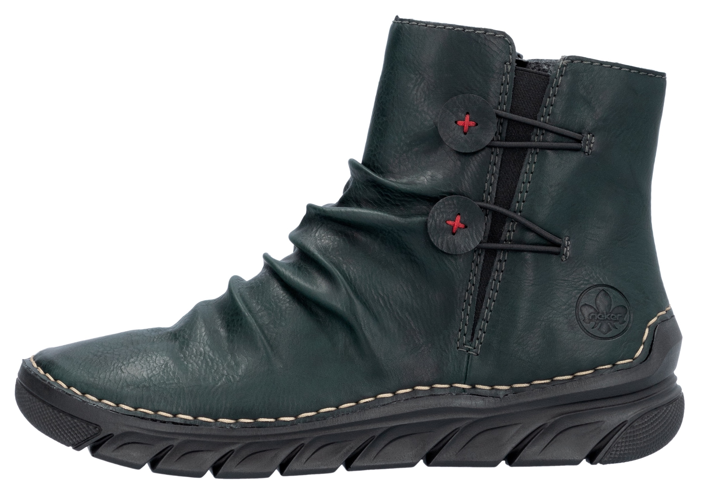 Rieker Stiefelette, Winterboots, Keilsohle, Innenreissverschluss und slouchy Schaft
