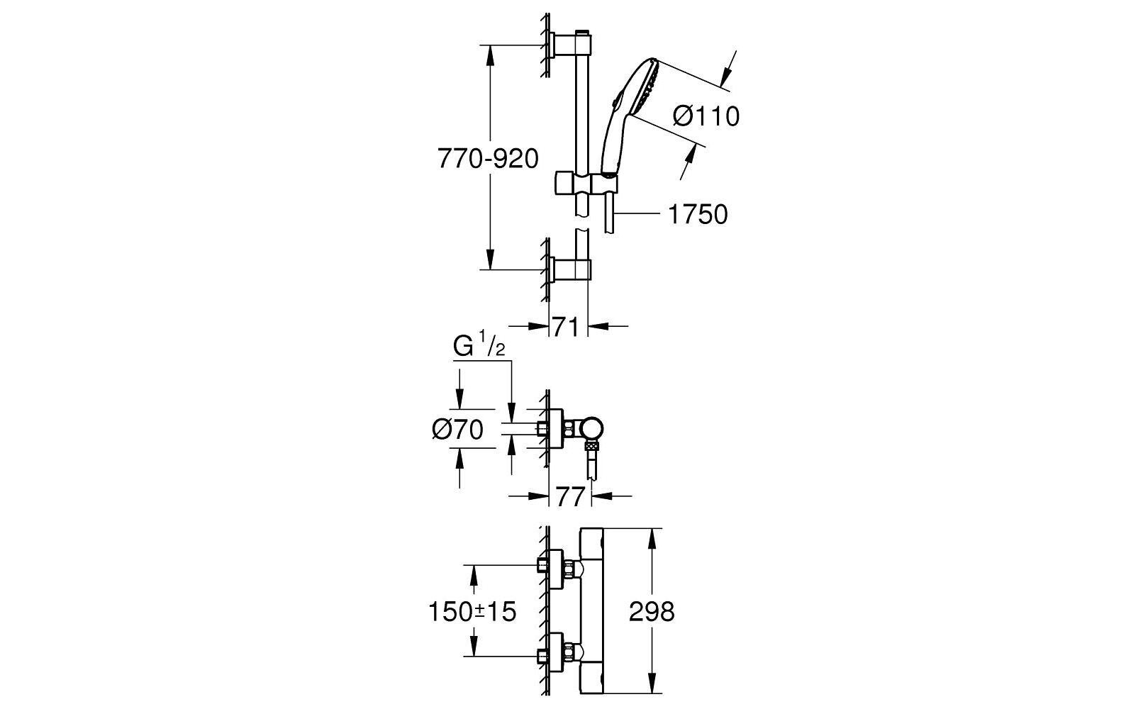 Grohe Duscharmatur »Precision Get, 900 mm«