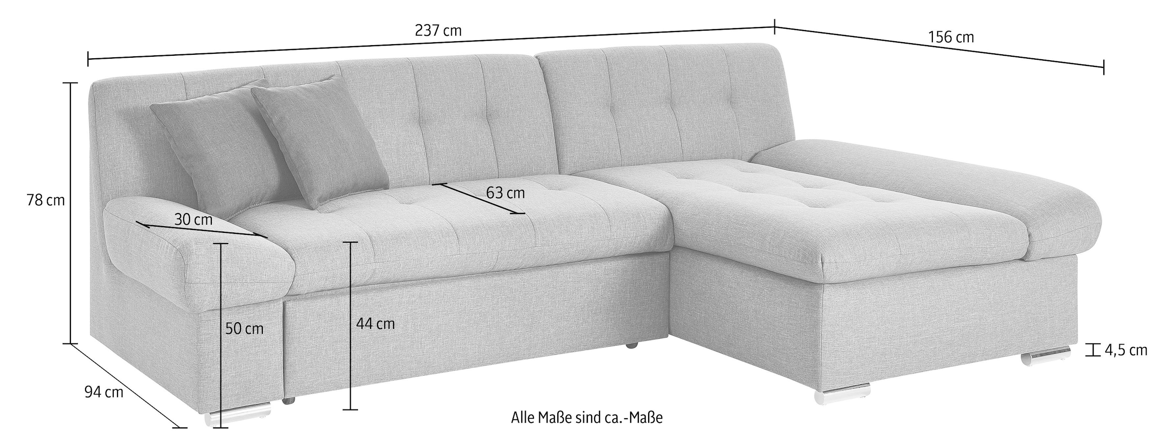 TRENDMANUFAKTUR Ecksofa »Reggae II, L-Form«, wahlweise mit Bettfunktion