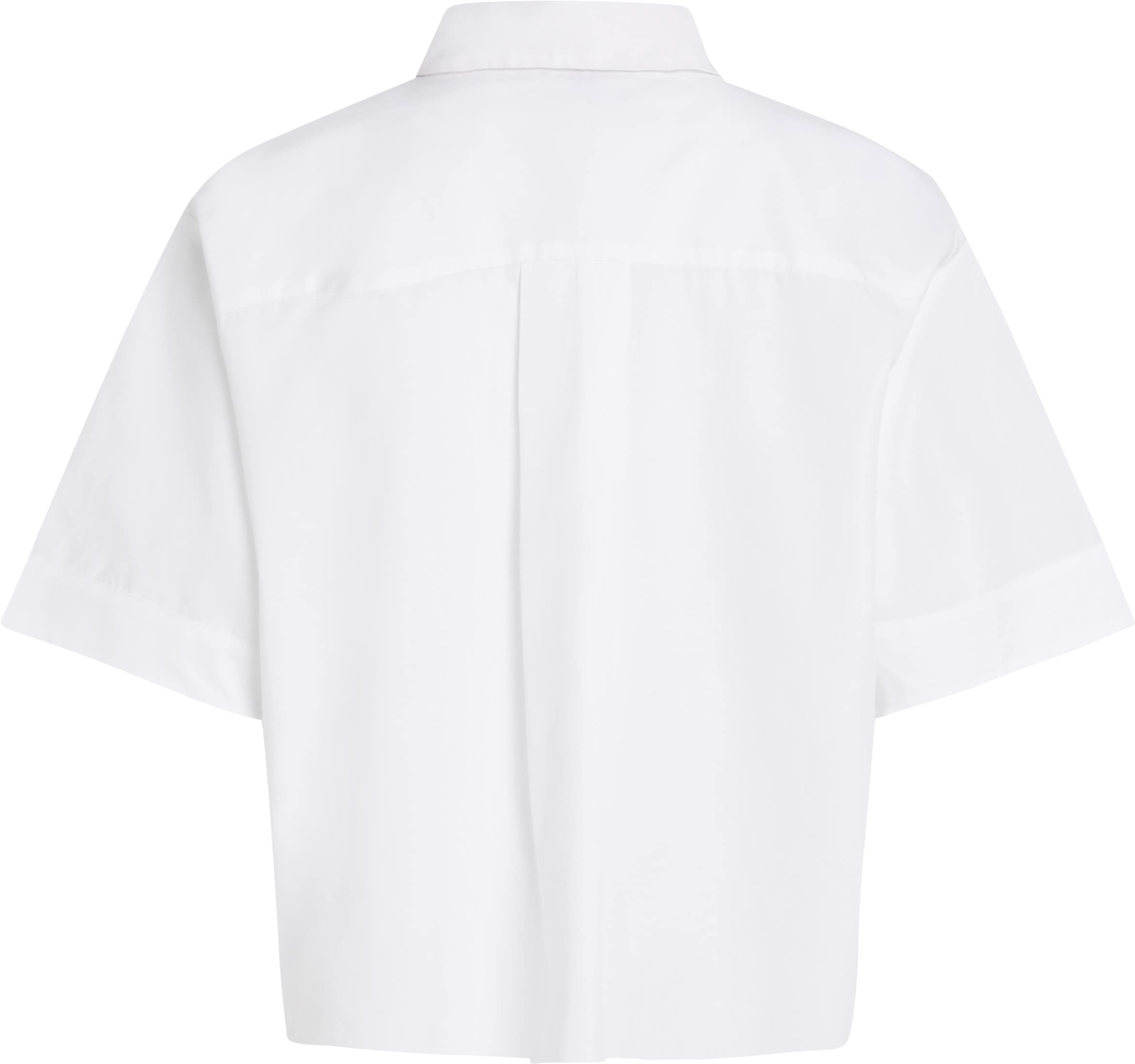 Tommy Hilfiger Kurzarmshirt »POPLIN BOXY SHORT S/S SHIRT«, mit Brusttasche, Logostickerei