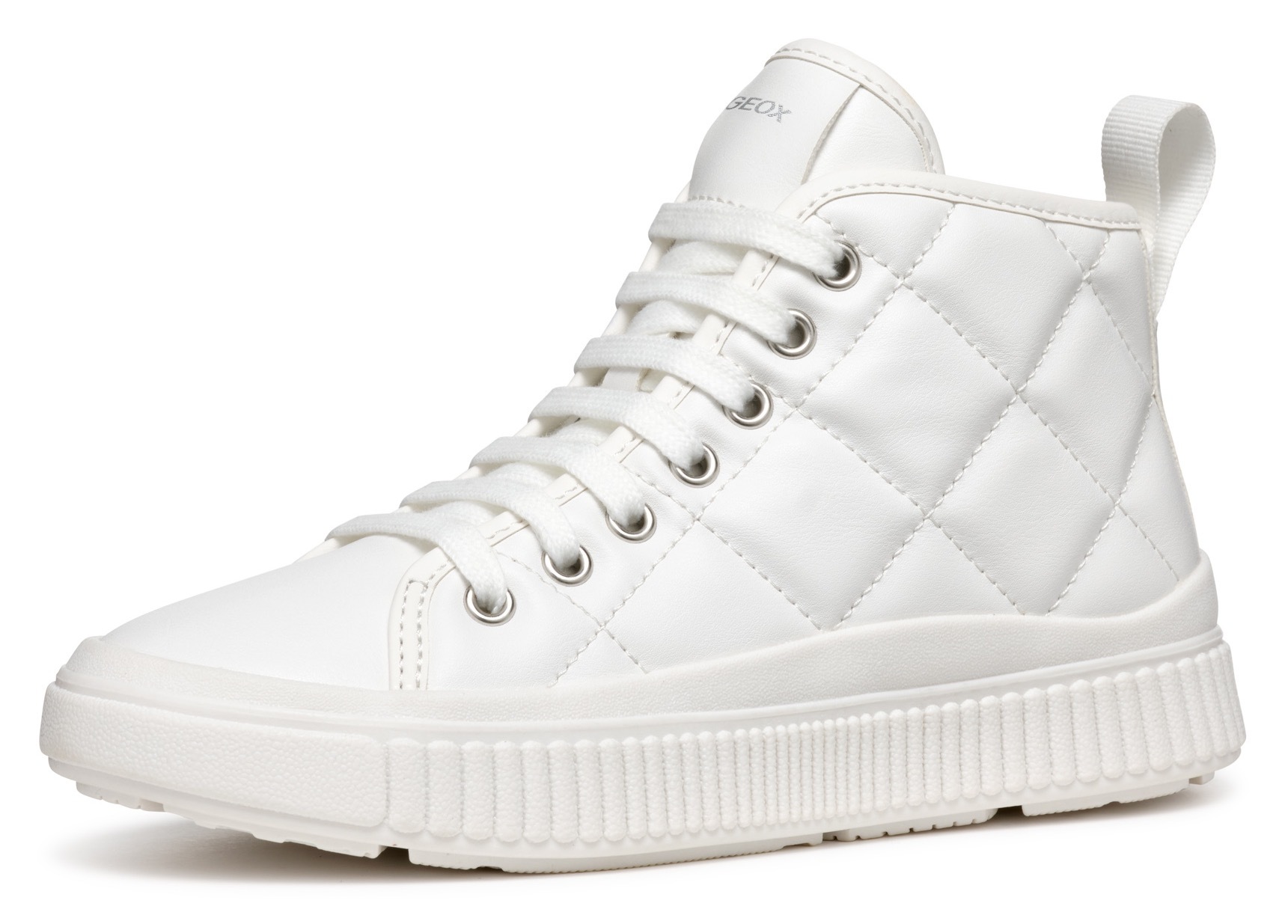 Geox Sneaker »J LAQUINNY GIRL B«, High Top Sneaker, Schnürboots, Freizeitschuh mit Reissverschluss