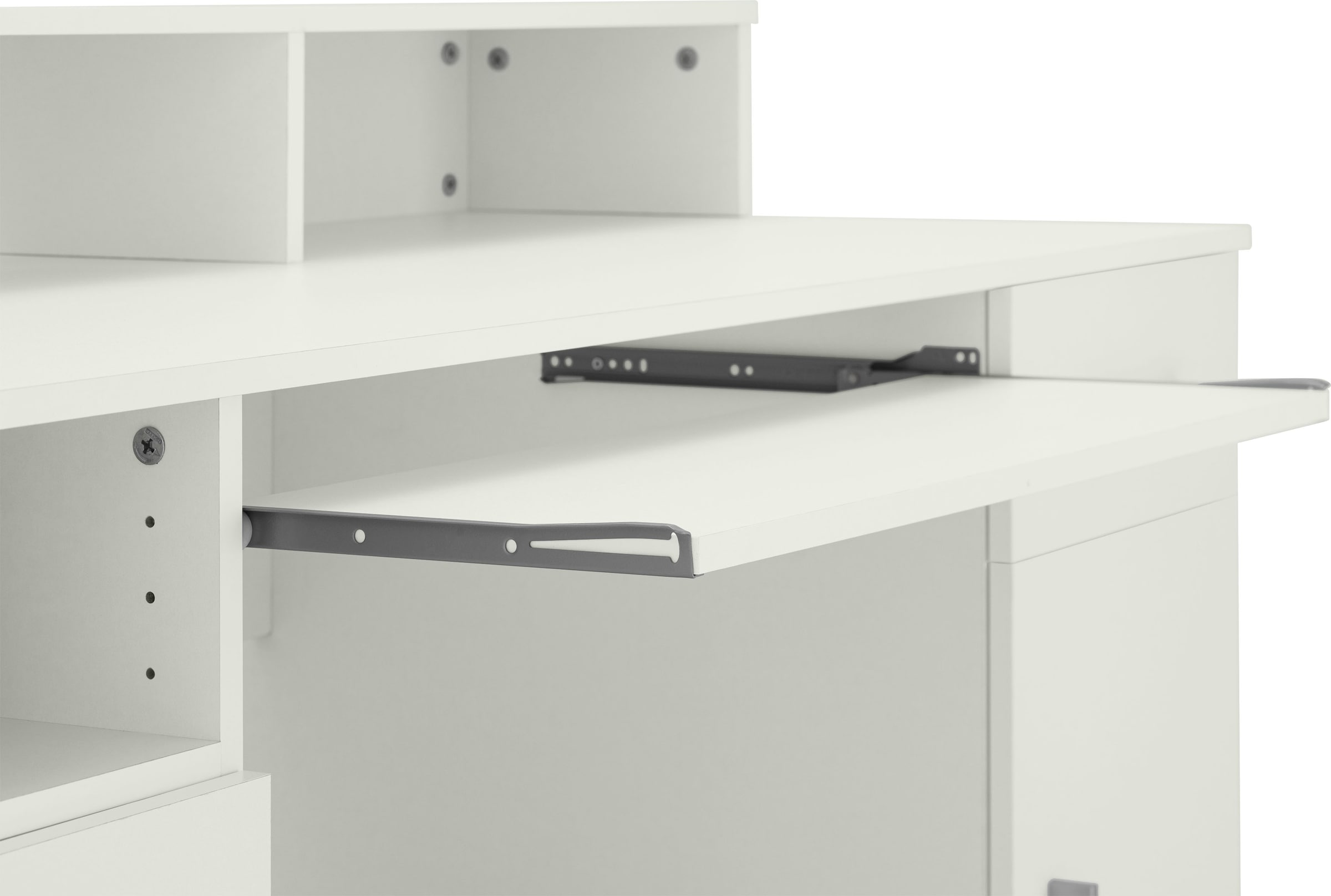 VOGL Möbelfabrik Schreibtisch »Timra mit Monitoraufsatz, Tastaturauszug & Towerfach,«, Breite 154 oder 178 cm, Made in Germany