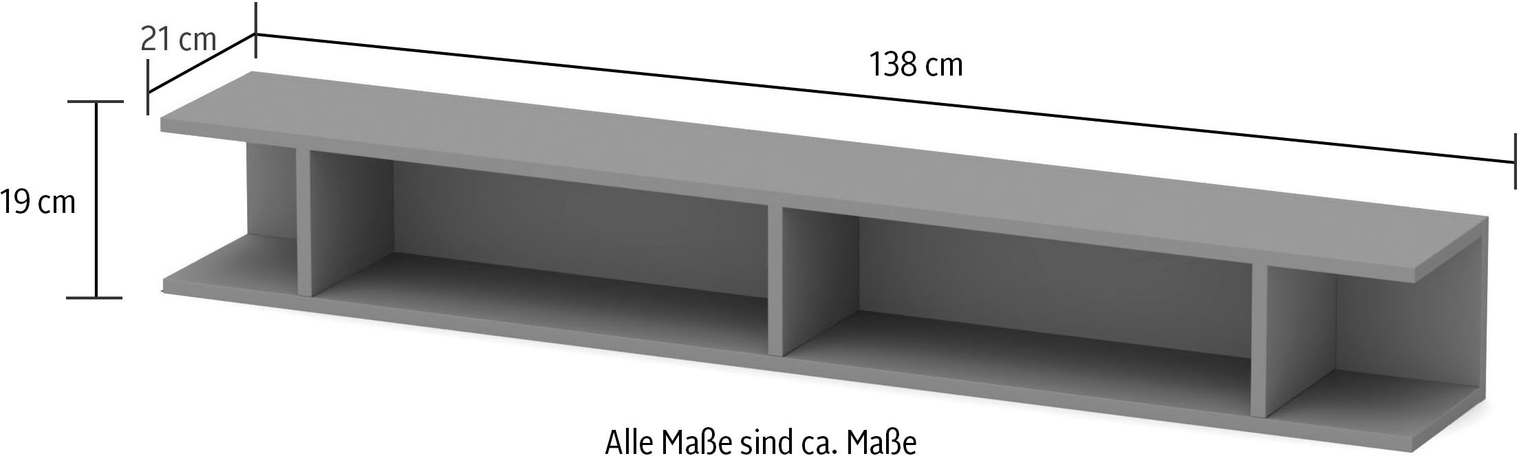 INOSIGN Wandregal »Infinity«, Breite 138 cm, senkrecht oder waagerecht zu hängen