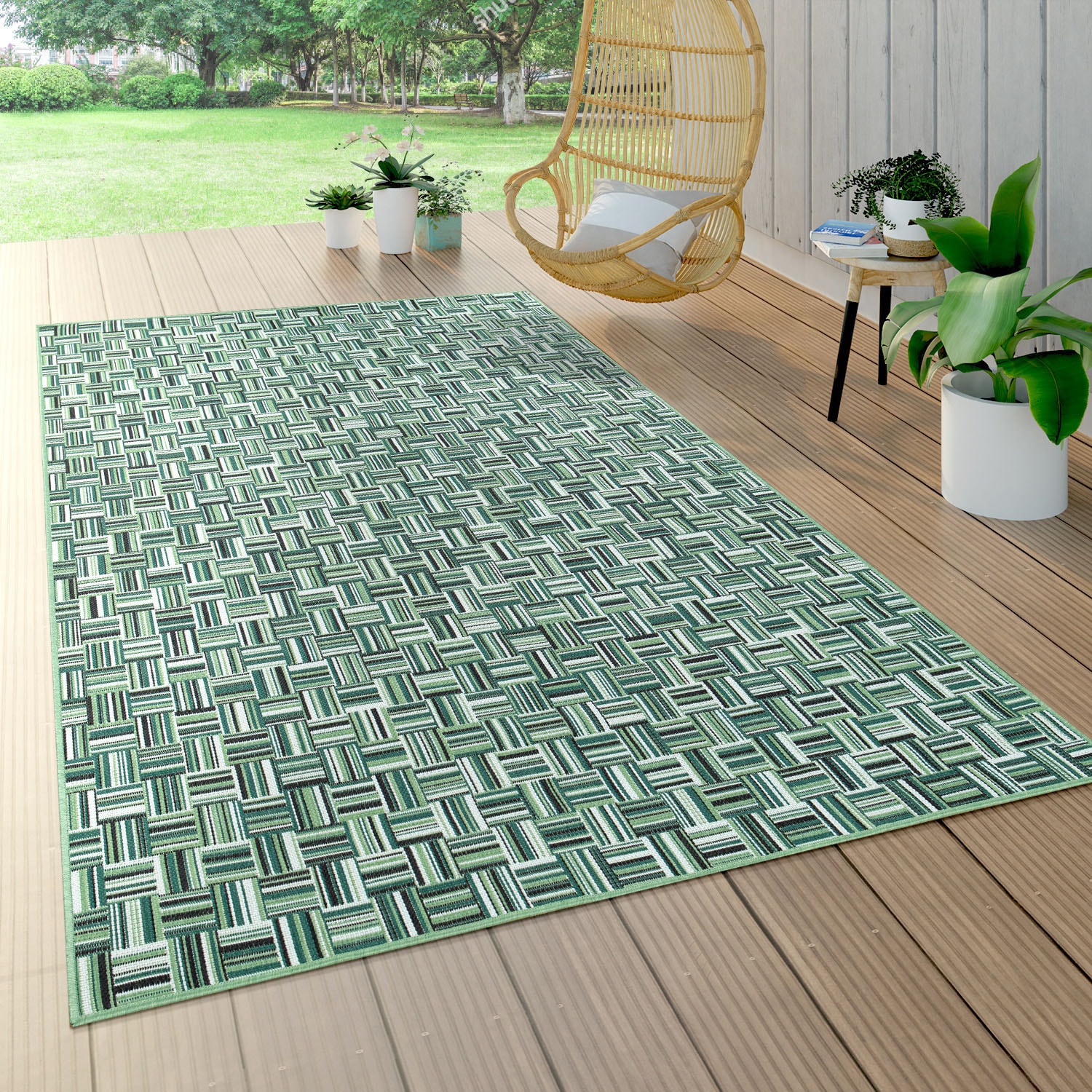 Paco Home Teppich »Ostende | In- kaufen Outdoor Design, online und Flachgewebe, geeignet Jelmoli-Versand 540«, kariertes rechteckig, modernes
