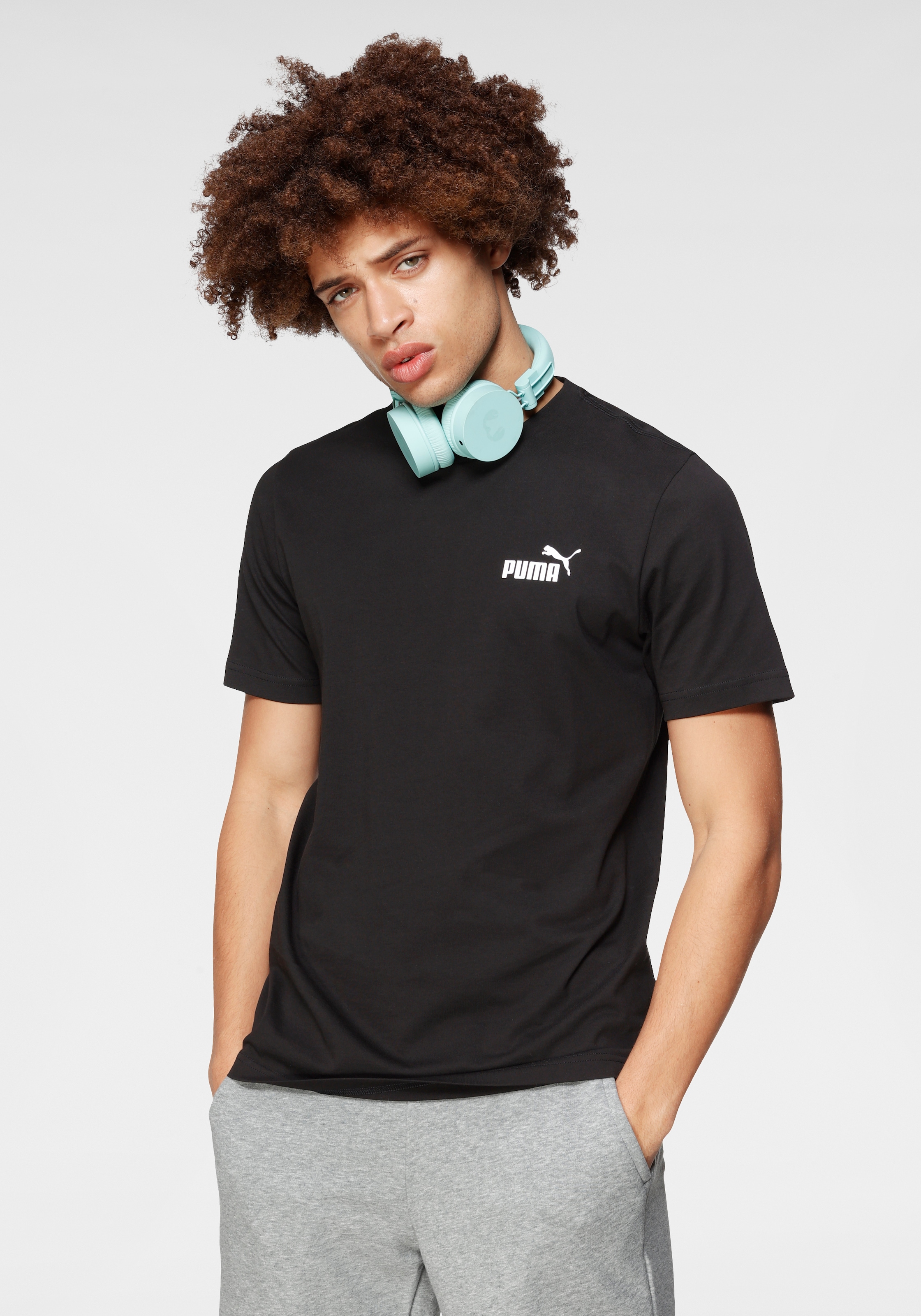 PUMA T-Shirt »ESS SMALL LOGO TEE« regular fit, Kurzarm, Rundhalsausschnitt, aus Baumwolle