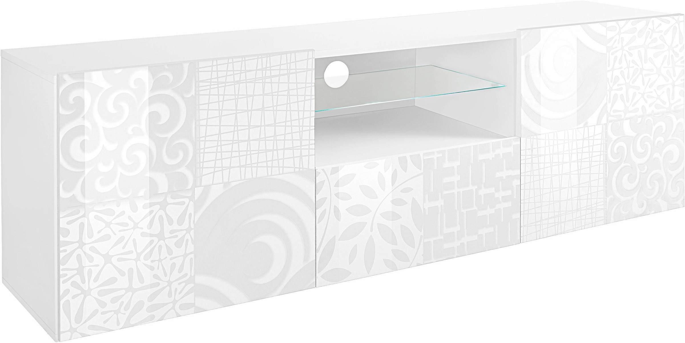 INOSIGN Lowboard »Miro«, Breite 181 cm mit dekorativem Siebdruck