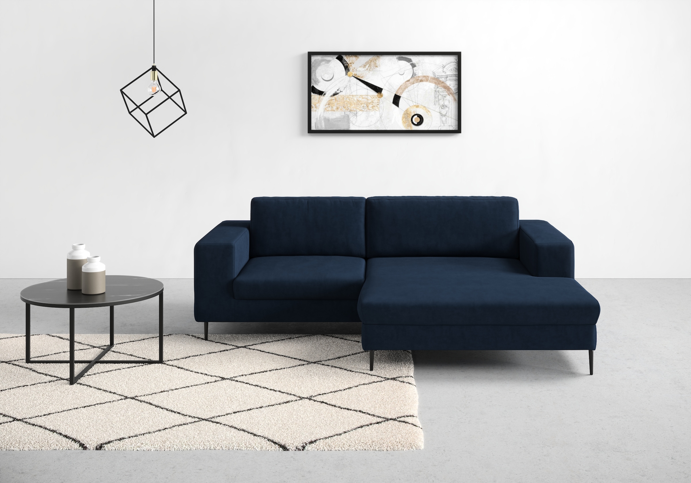 DOMO collection Ecksofa »Modica kompakt und elegant, Breite 244, L-Form«, moderne Optik mit extrabreiter Recamiere, auch in Cord
